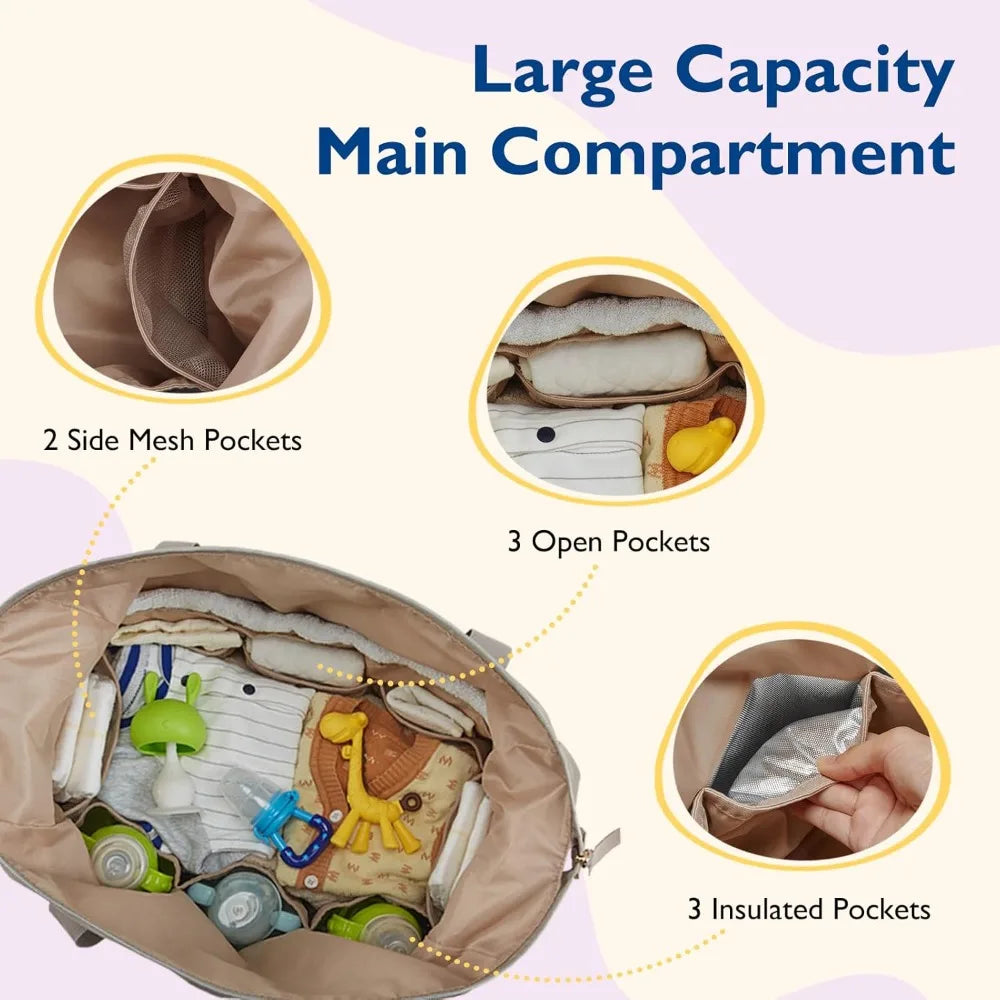 Large Capacity Travel Diaper Bag Tote For Hospital Care
