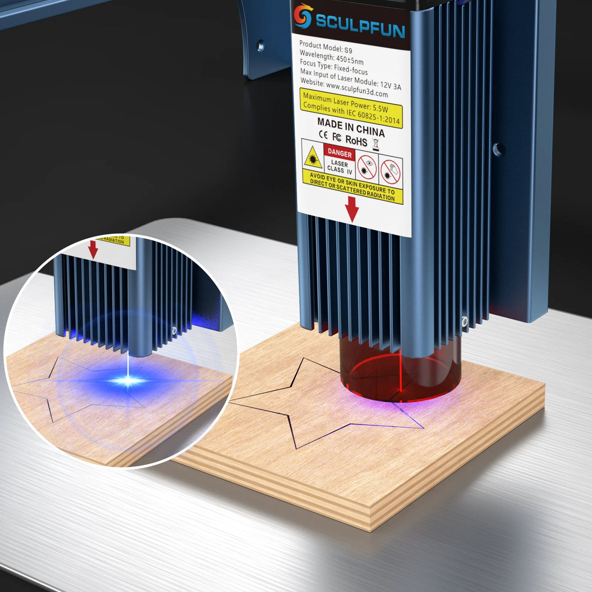 Sculpfun S9 5W Laser Engraver For Wood Acrylic Cutting