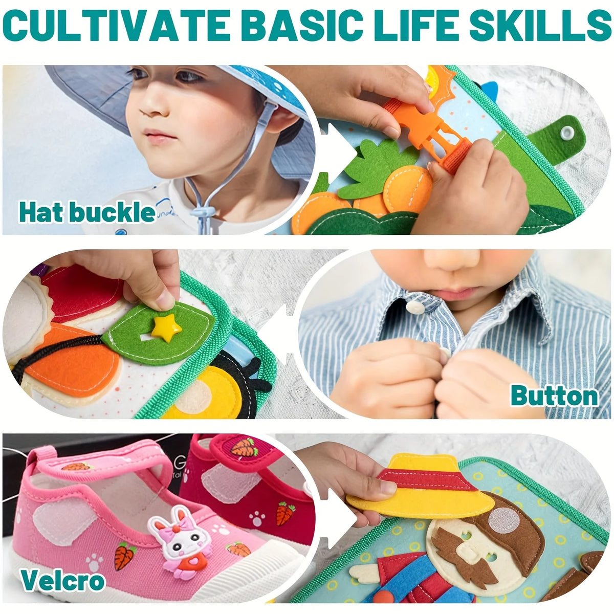 Cloth Busy Book Learning Board For Toddlers And Kids