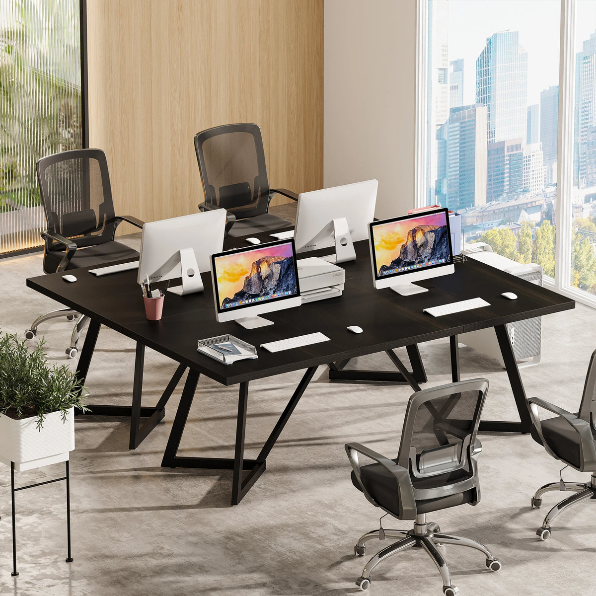 Tribesigns Executive Office Desk With Sturdy Metal Frame