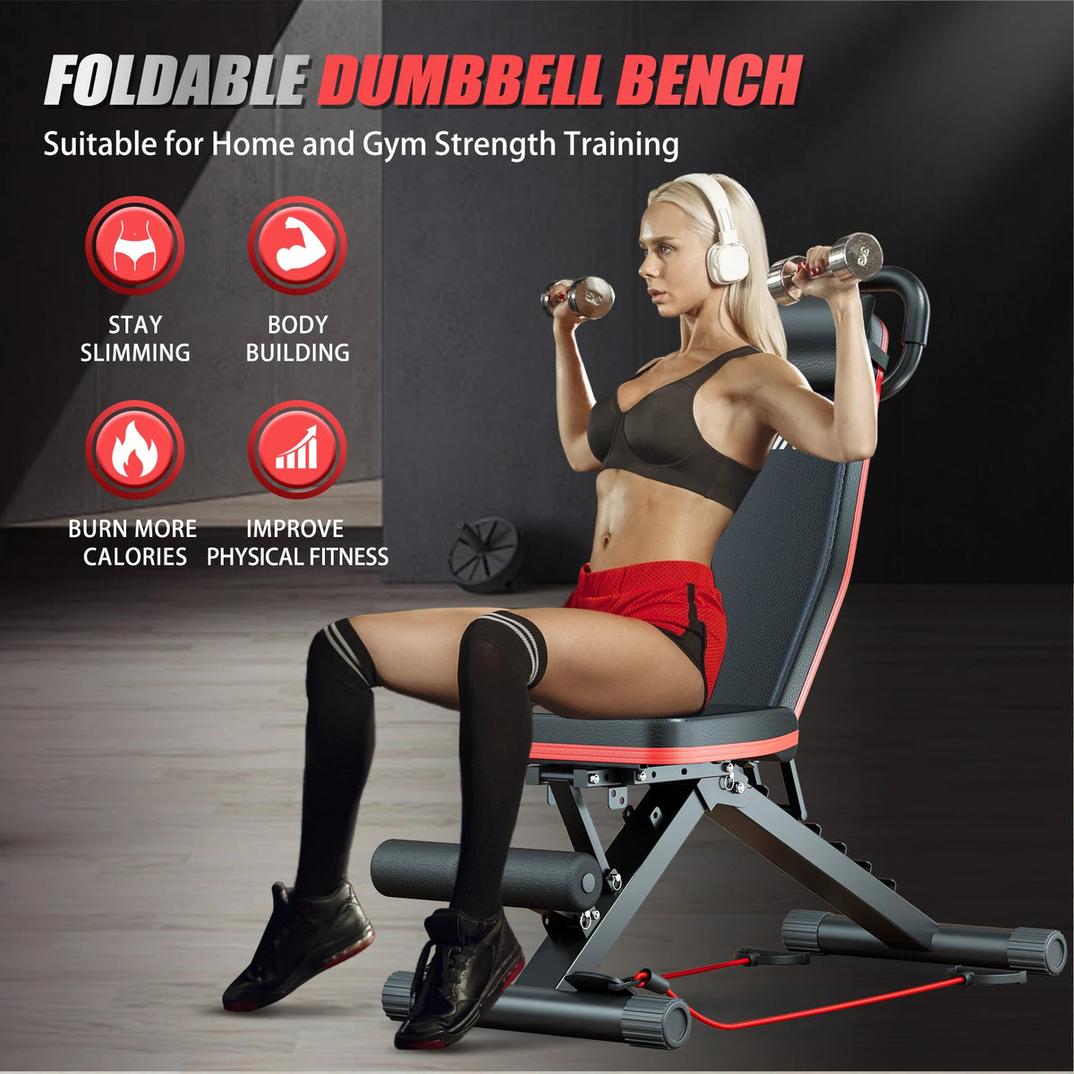Multi Functional Foldable Dumbbell Weight Bench For Home Fitness