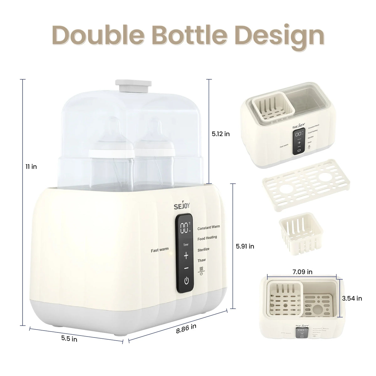Sejoy Baby Bottle Warmer With Fast Heating And Temperature Control