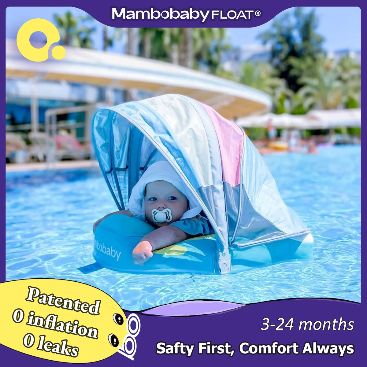 Mambobaby Air Free Chest Float With Sunshade Canopy
