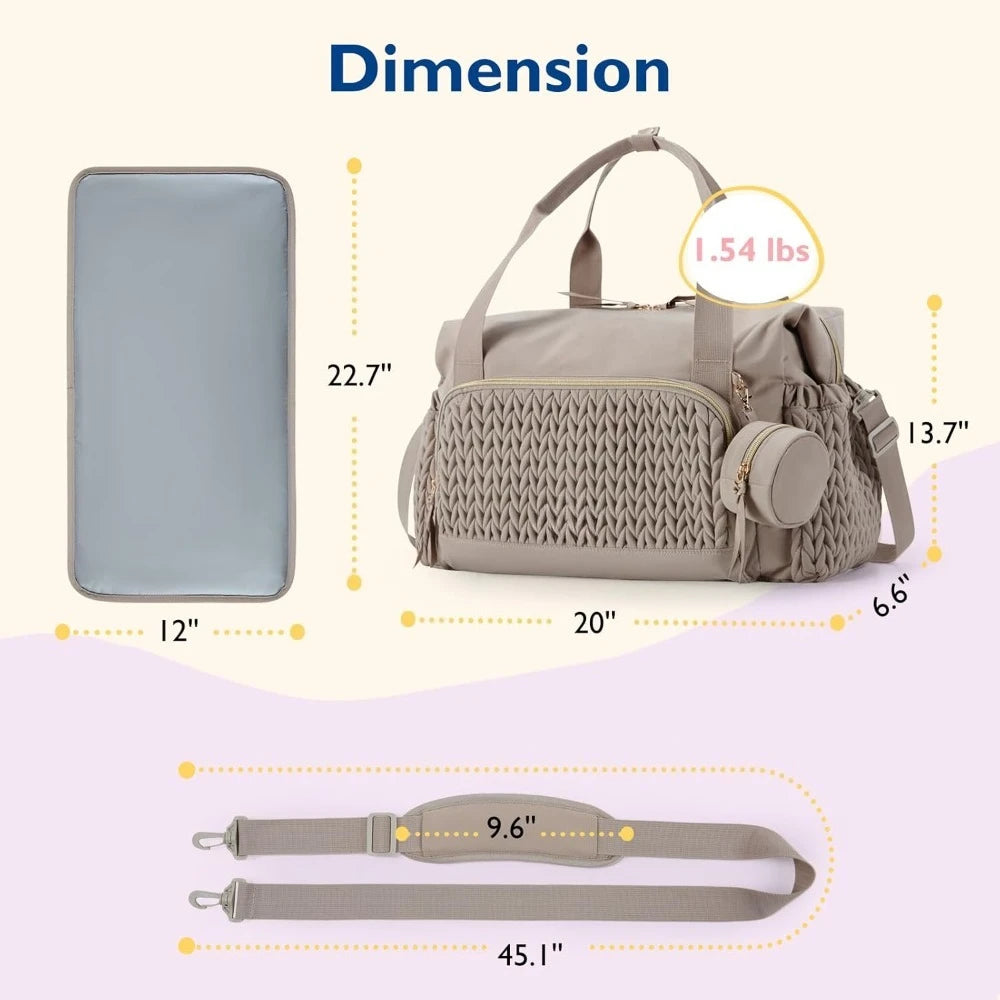 Large Capacity Travel Diaper Bag Tote For Hospital Care
