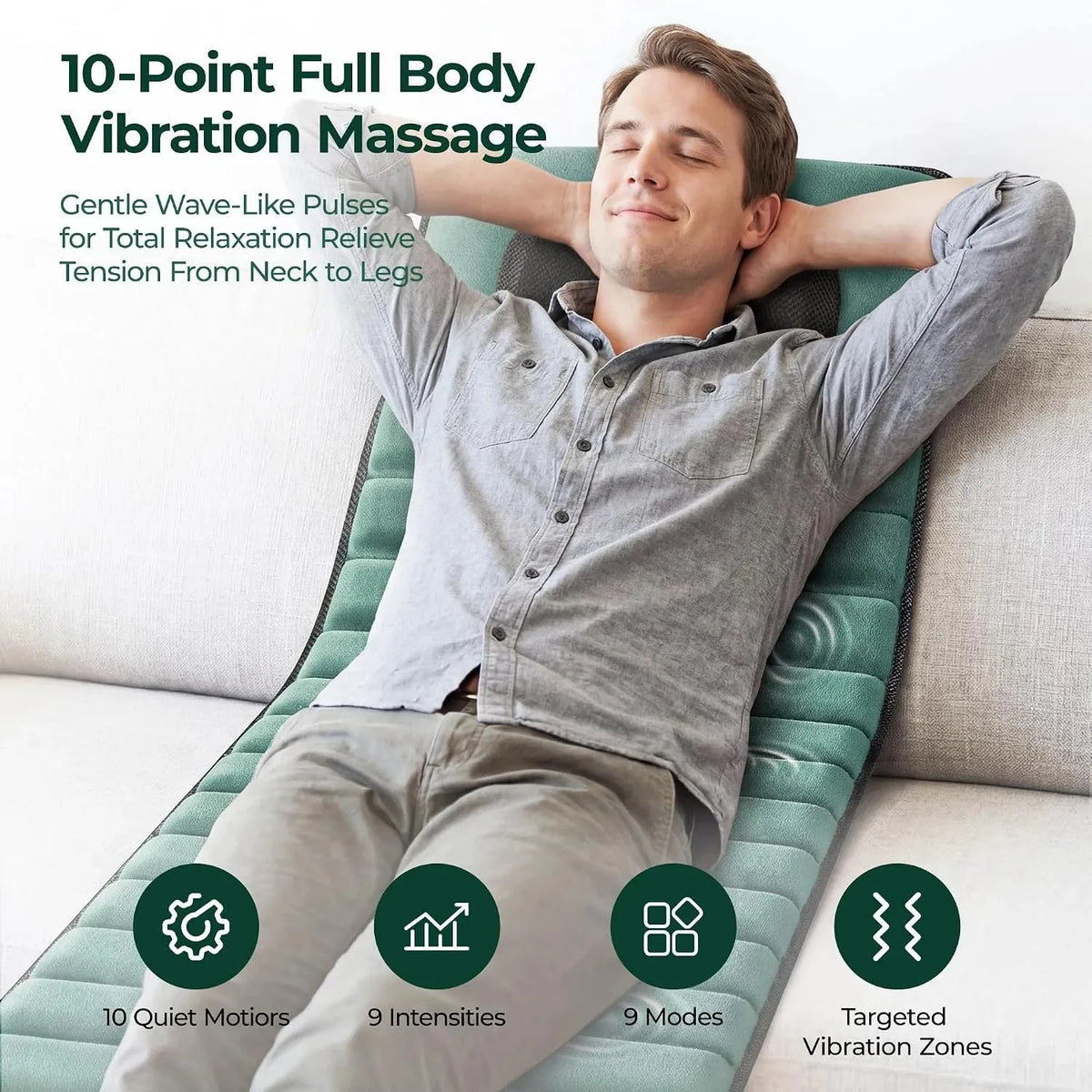 HOMEMASSA Full Body Vibration Massage Mat Deep Tissue Muscle Relief