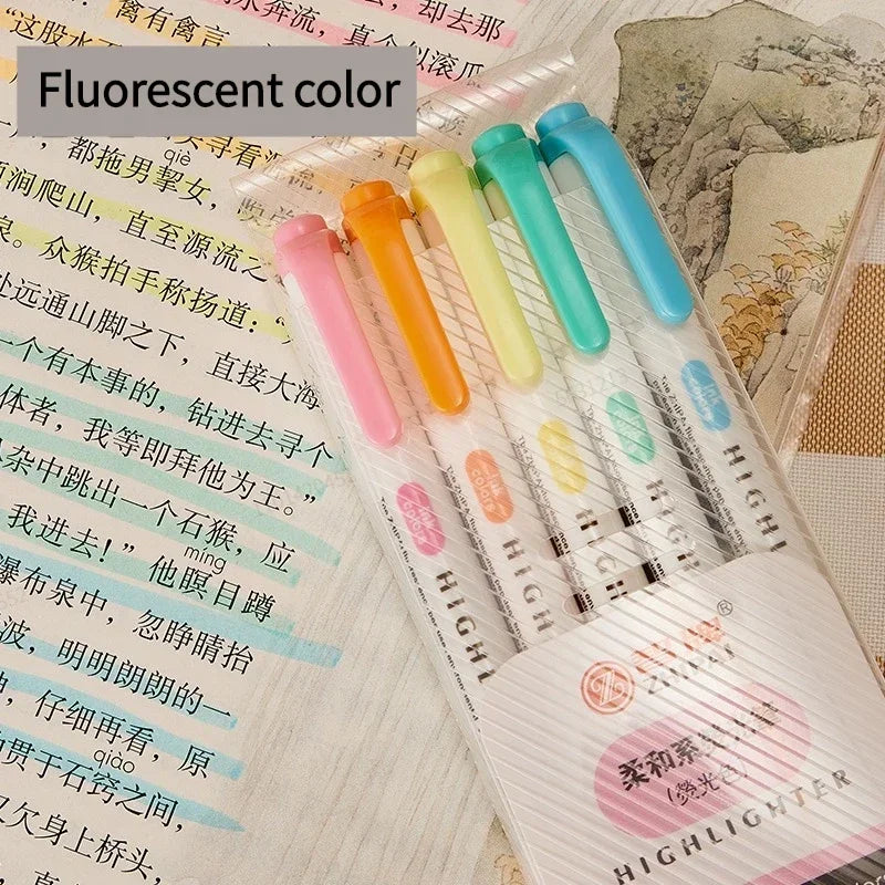 Double Headed Highlighter Pens Set For School Office Drawing