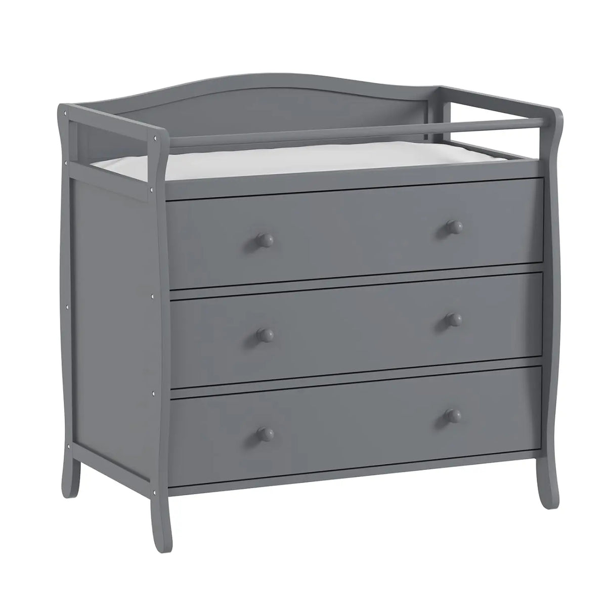 HiMiss Wooden Baby Changing Table With Drawers And Safety Rails