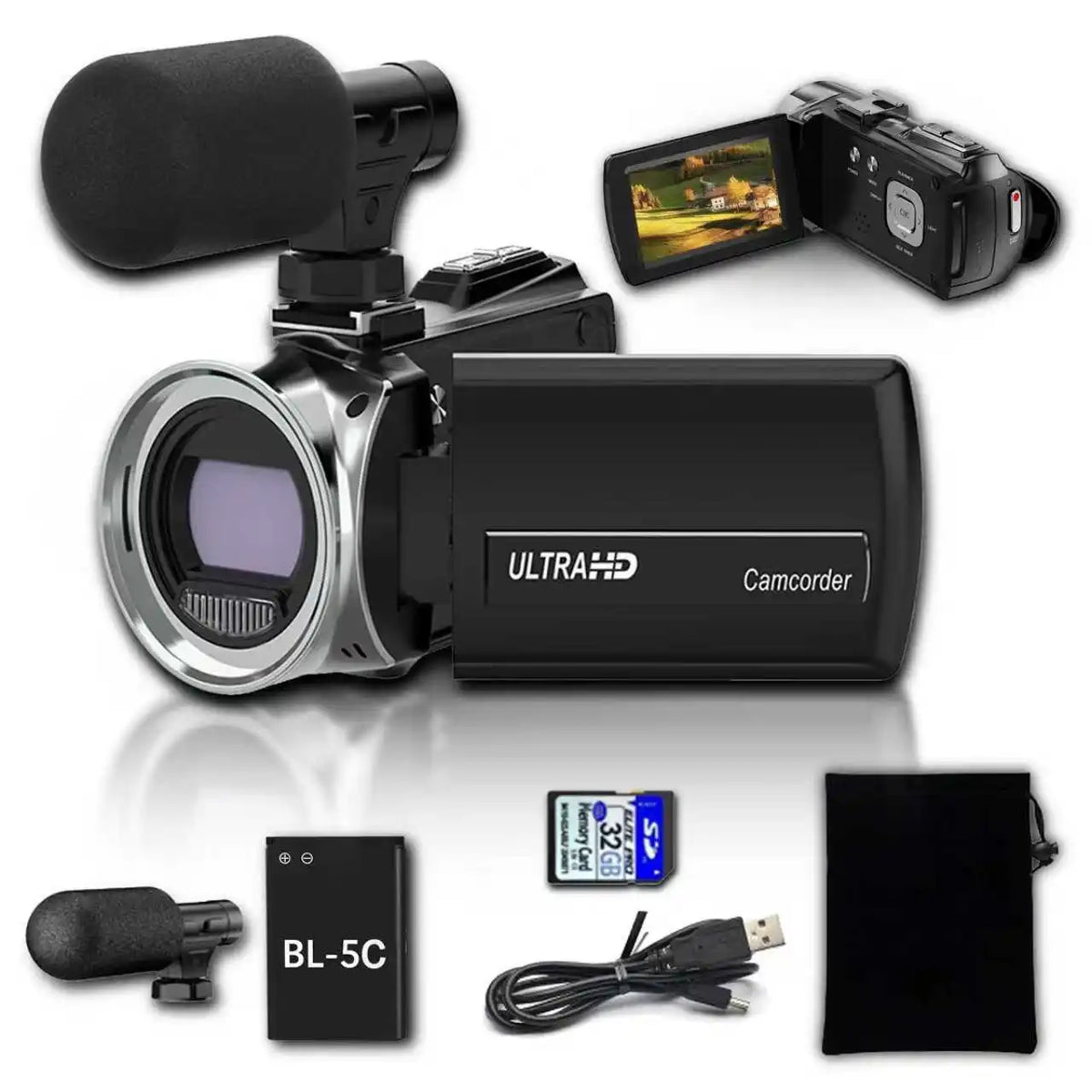 4K Handheld Vlog Camera With 18X Digital Zoom Flip Screen