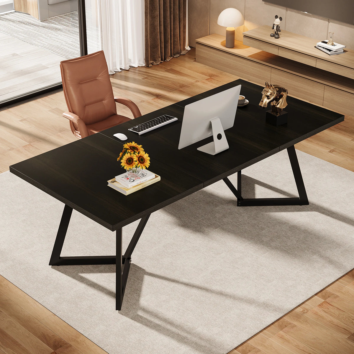 Tribesigns Executive Office Desk With Sturdy Metal Frame