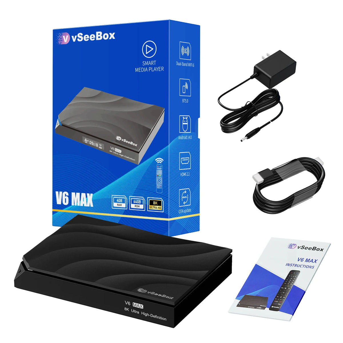 VSeeBox V6 Max 8K Android Media Box With Voice Control