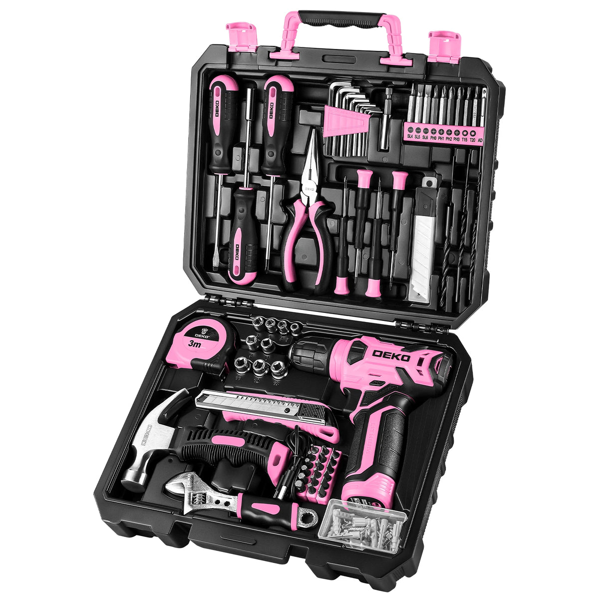 DEKO Professional Power Tool Kit With Cordless Drill And Bits