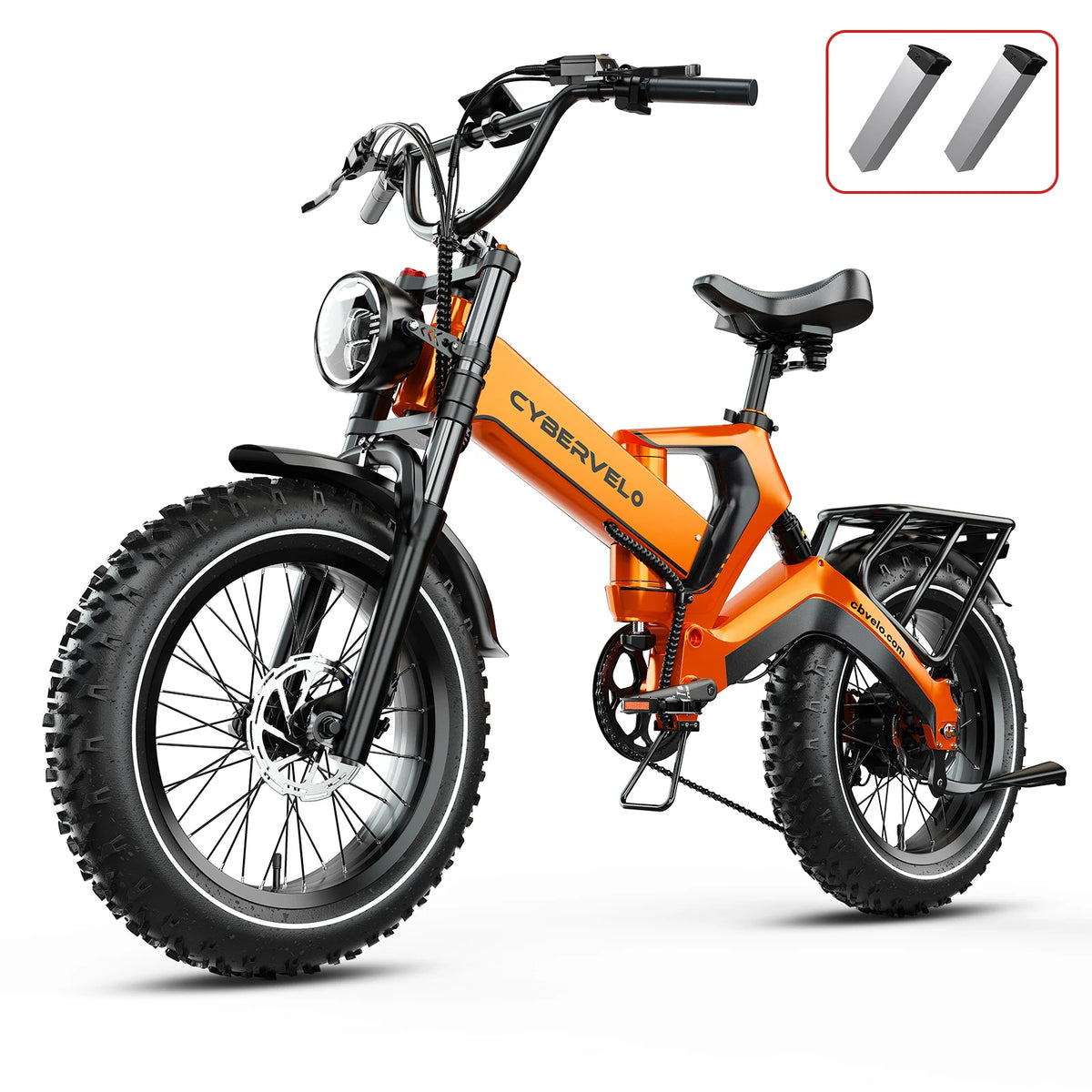 CyberVelo Fat Tire Foldable Electric Bike 2000W Motor 48V Battery