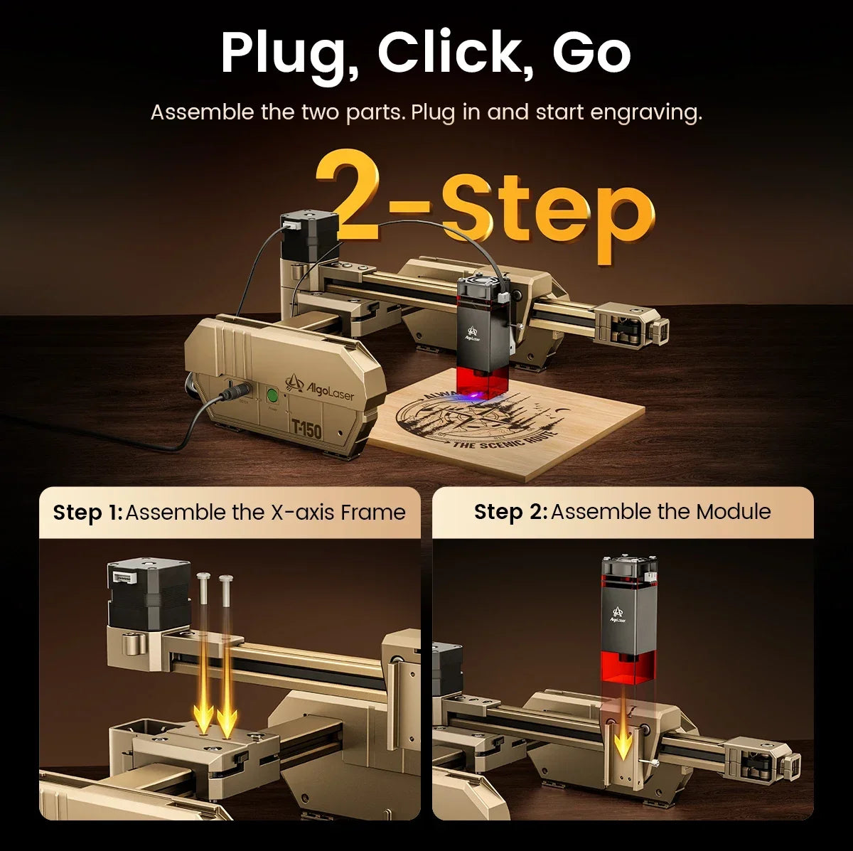 AlgoLaser Compact Laser Engraver For Wood Metal Acrylic Materials