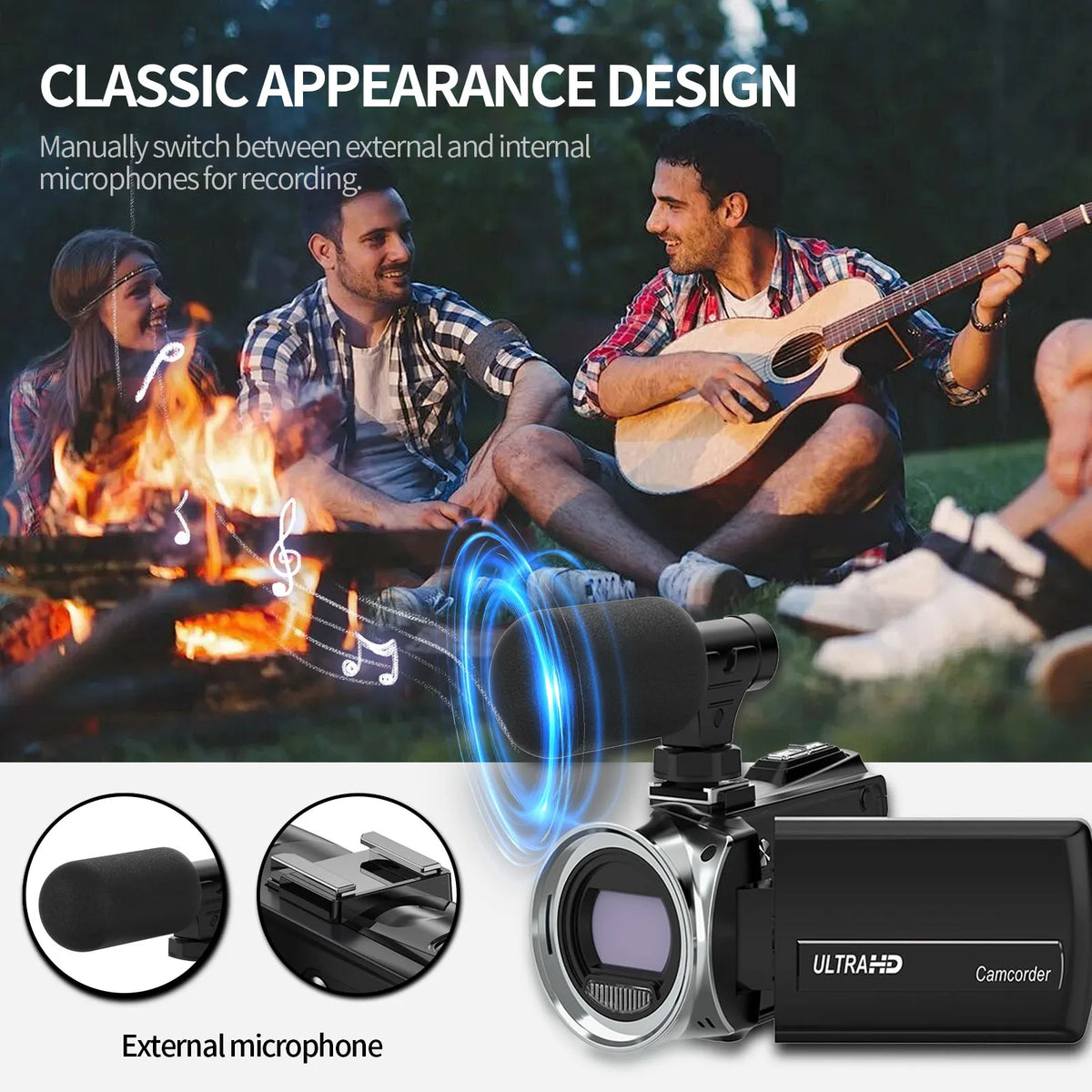 4K Handheld Vlog Camera With 18X Digital Zoom Flip Screen