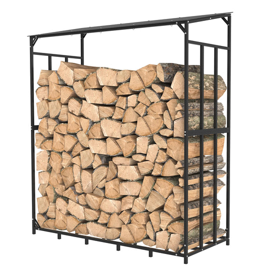 Heavy Duty Outdoor Firewood Rack With Waterproof Cover