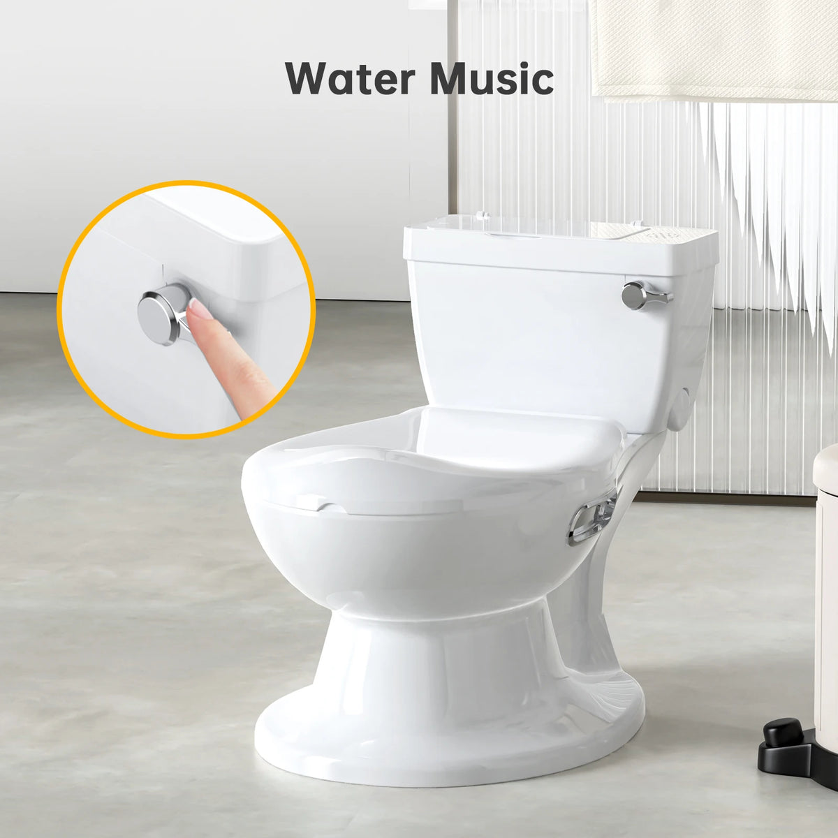 Twister.Ck Simulated Child Play Toilet With Flush Music Box