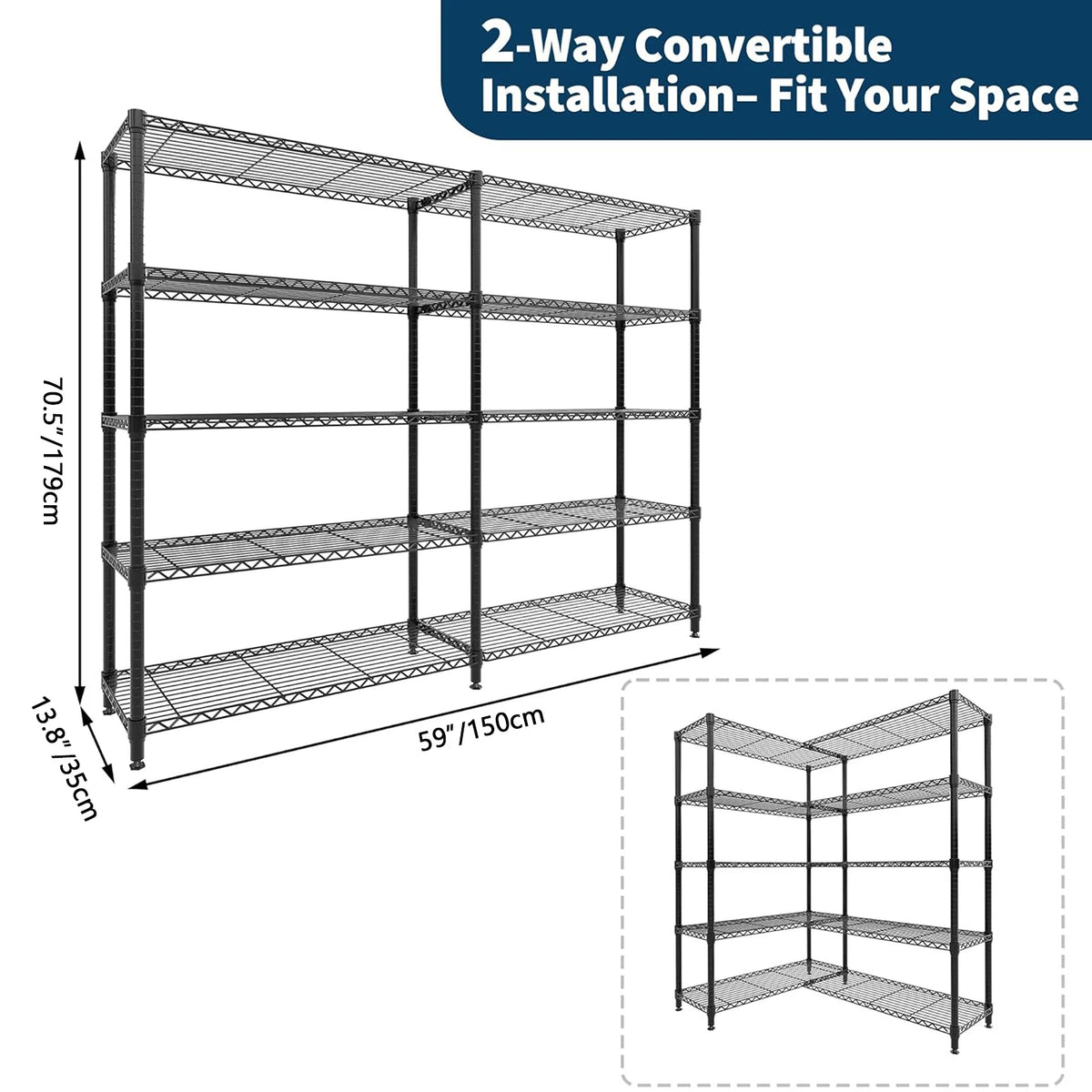 Twister Ck Heavy Duty Metal Shelving Unit For Kitchen Storage