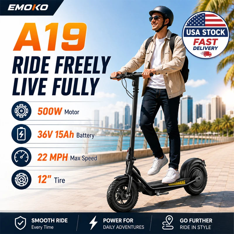 Emoko A19 Foldable Electric Scooter 500W Motor Commuter