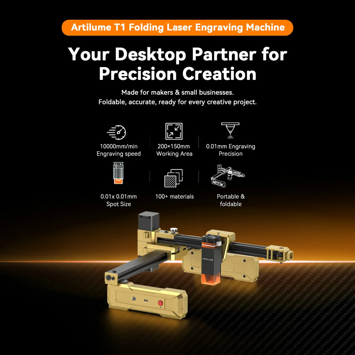 Artilume T1 Laser Engraver For Wood Metal Stone Crafts