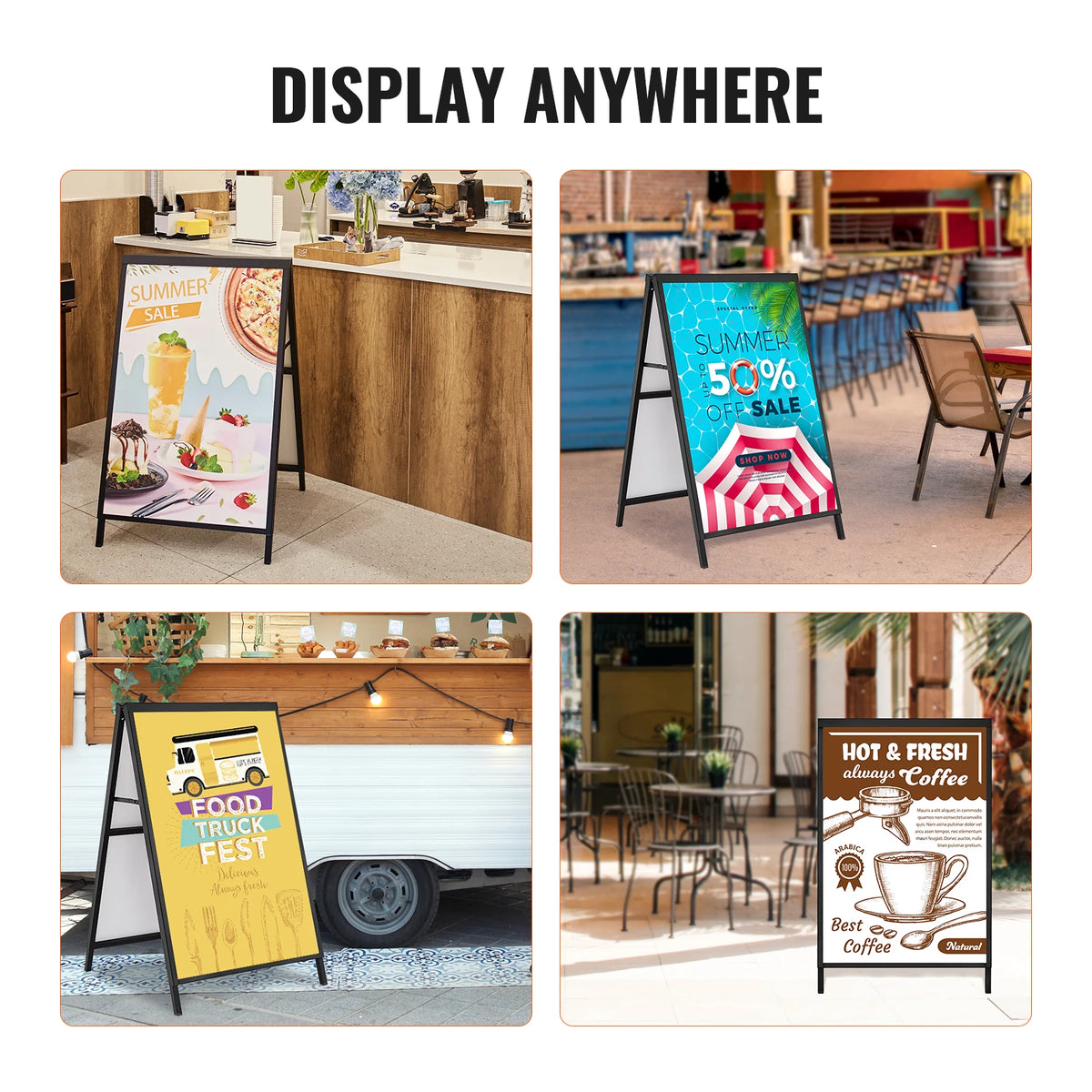 SucceBuy Double Sided Metal Poster Board Easel Display Stand