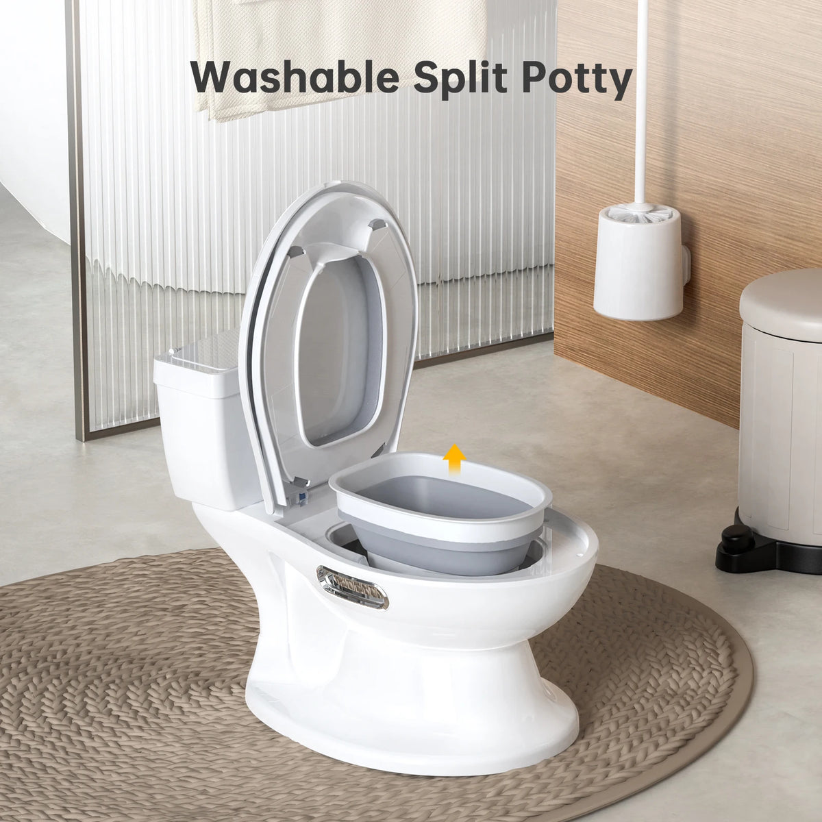 Twister.Ck Simulated Child Play Toilet With Flush Music Box