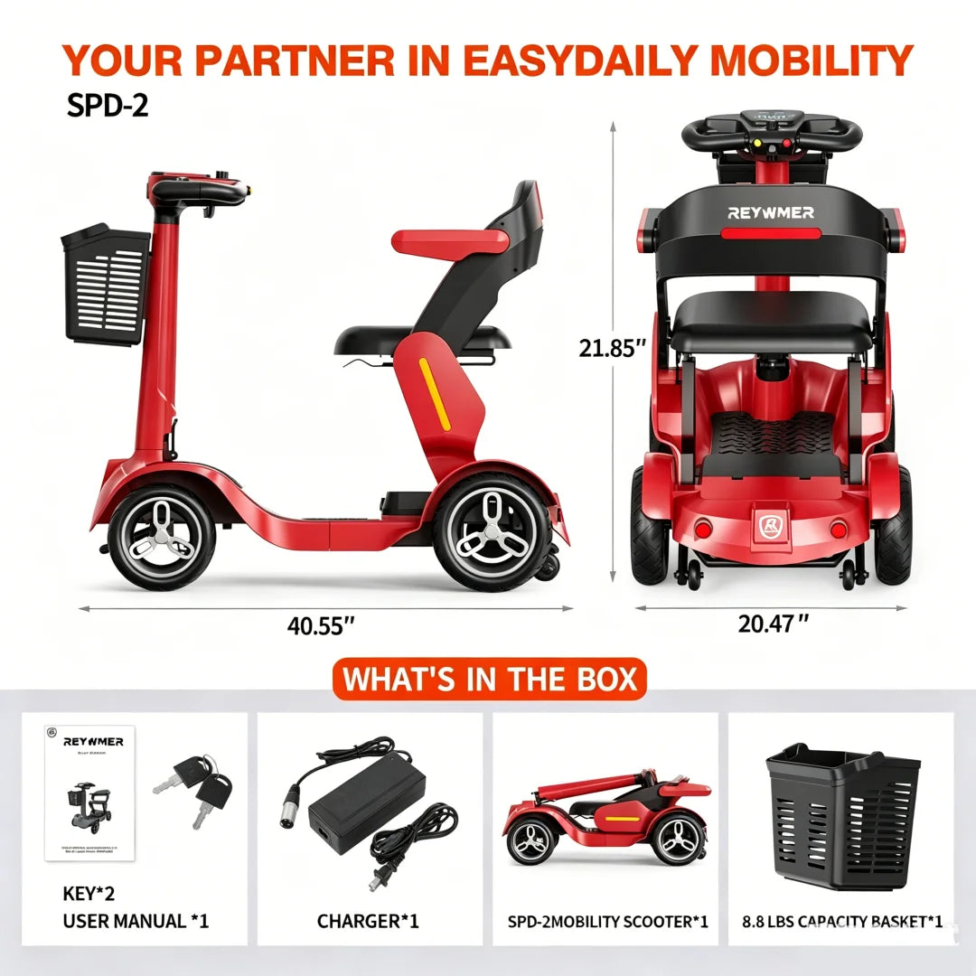 Foldable Electric Mobility Scooter For Adults And Seniors 265 Lb