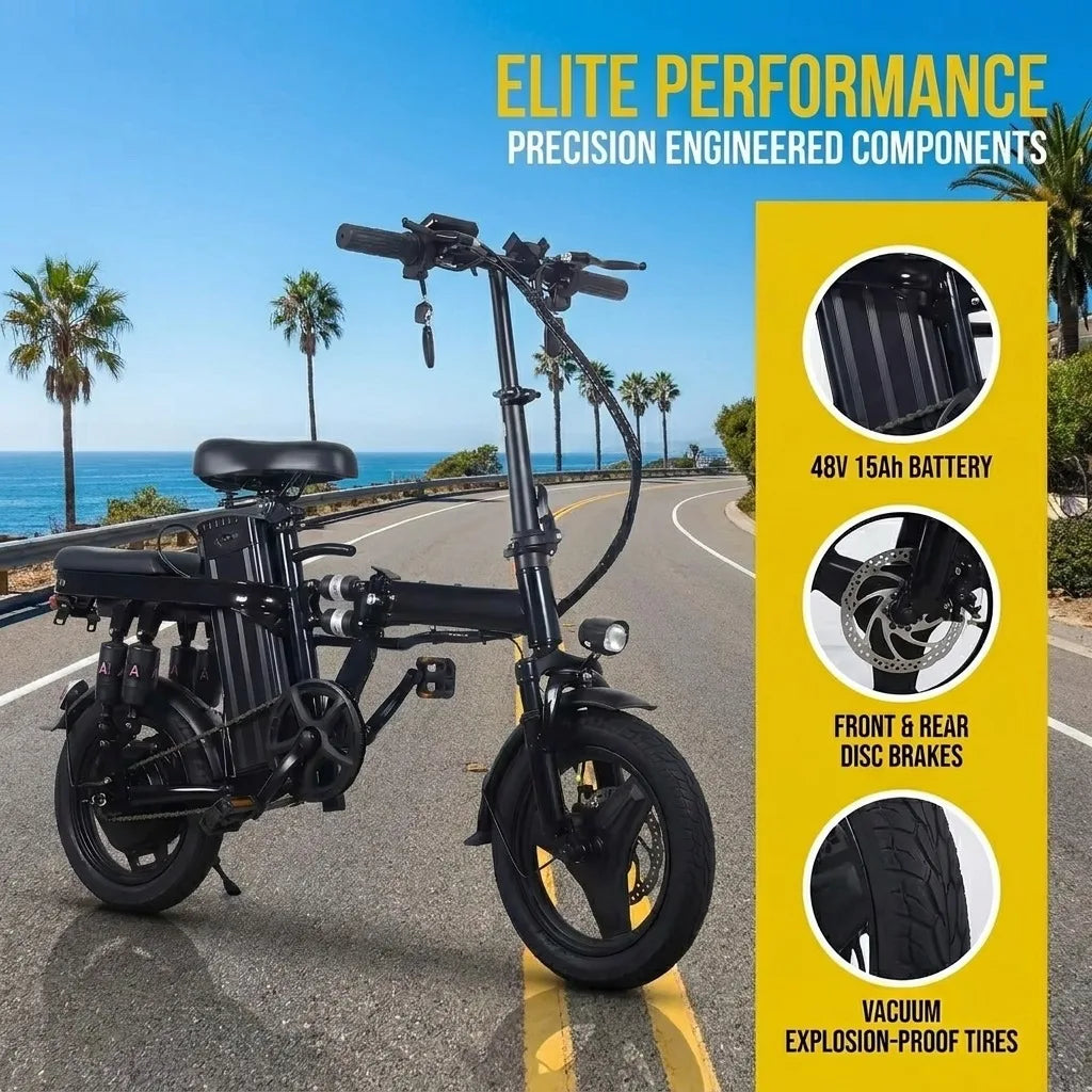 Folding Electric Bike Featuring Removable Lithium Battery Pack