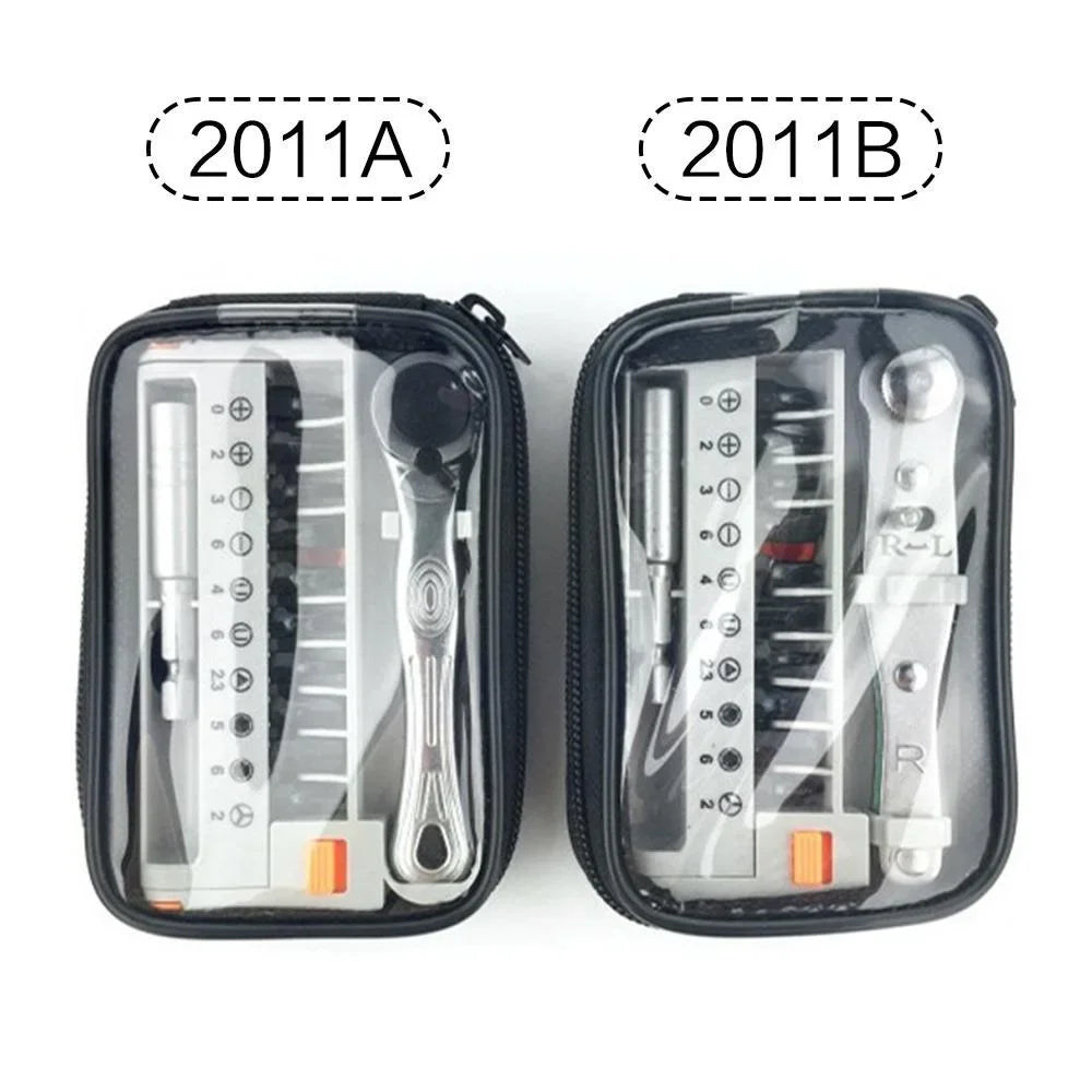 Portable Mini Ratchet Wrench Set Close Quarter Adjustable Screwdriver Bits Set 1/4 Inch Drive Hand Tool Kit for Home Repair Furniture Assembly Car Bike Maintenance Compact Easy Carry DIY Tool Set Gift for Men Father Handyman