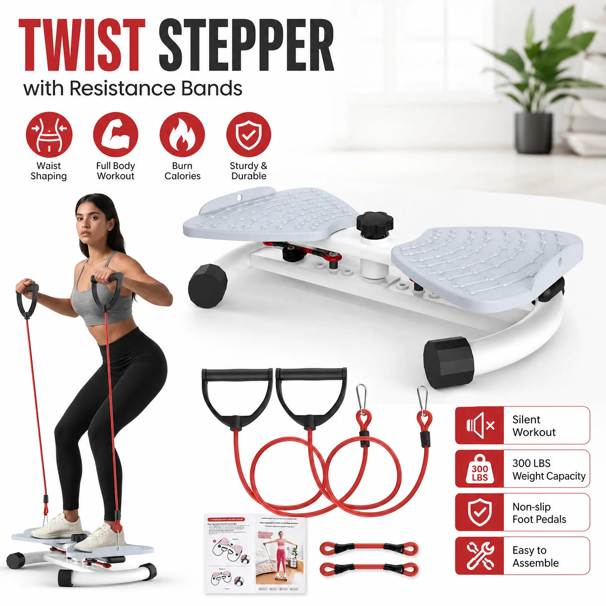 Multifunctional Twist Waist Disc Board With Resistance Bands