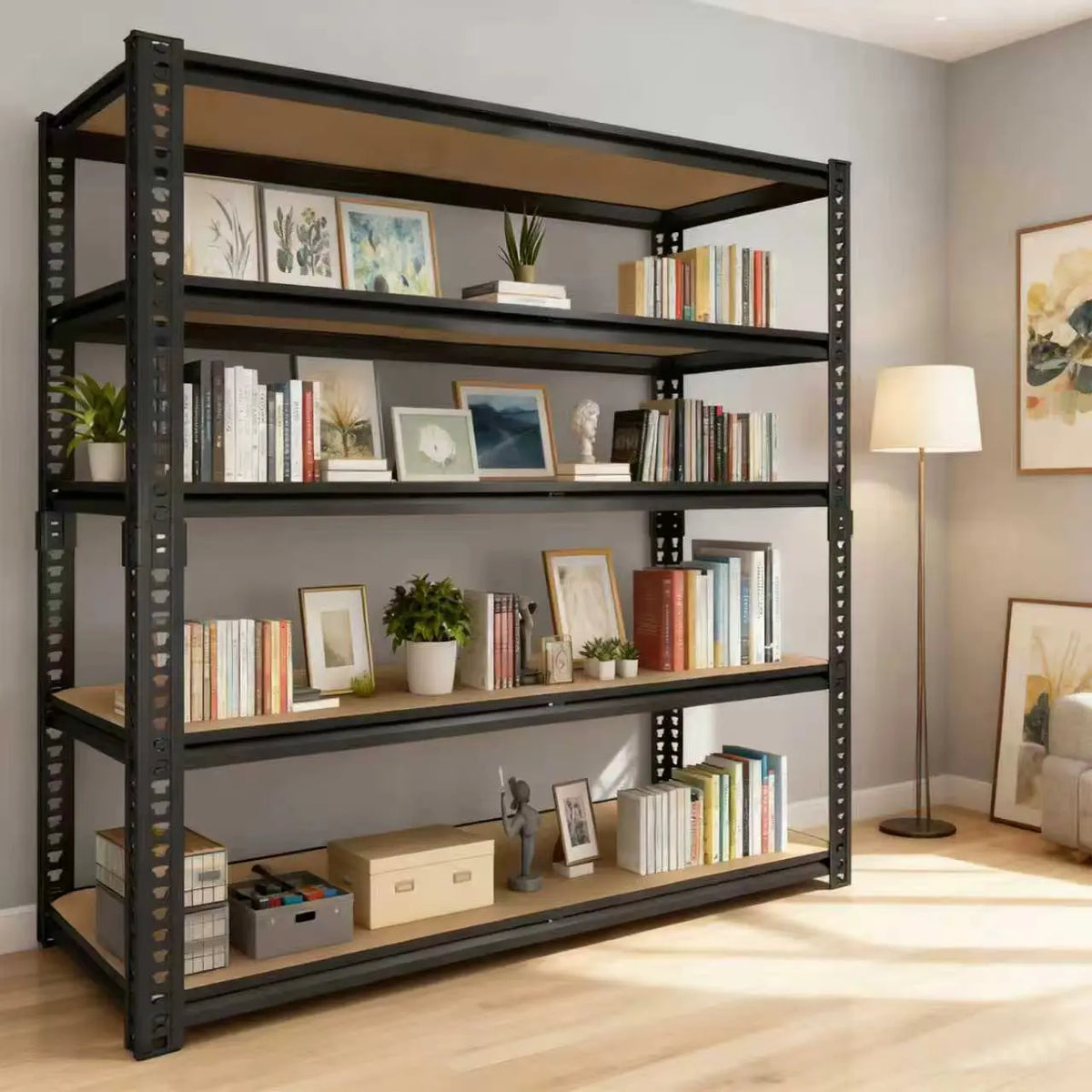 Sarenzoon Sturdy Steel Garage Storage Shelving Rack System