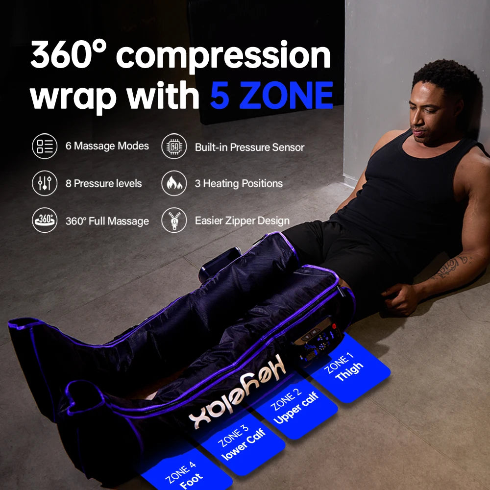 Heyelax Cordless Leg Compression Massager For Rapid Muscle Recovery
