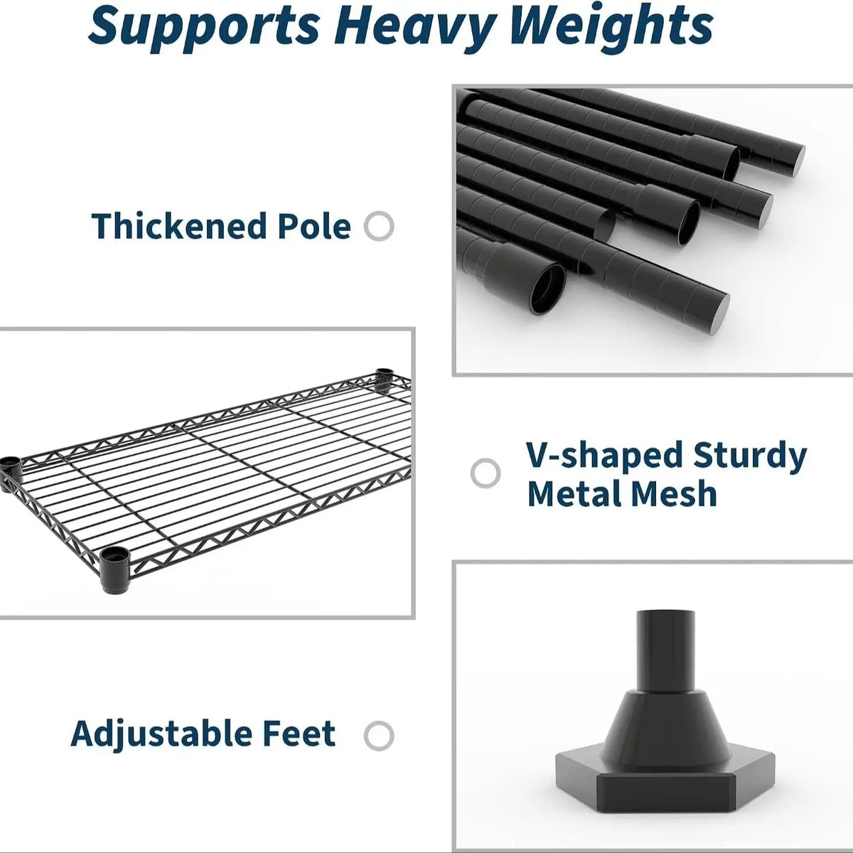 Heavy Duty Adjustable Metal Wire Storage Shelving Rack