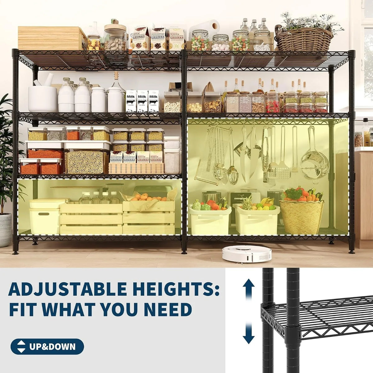 Heavy Duty Adjustable Metal Wire Storage Shelving Rack