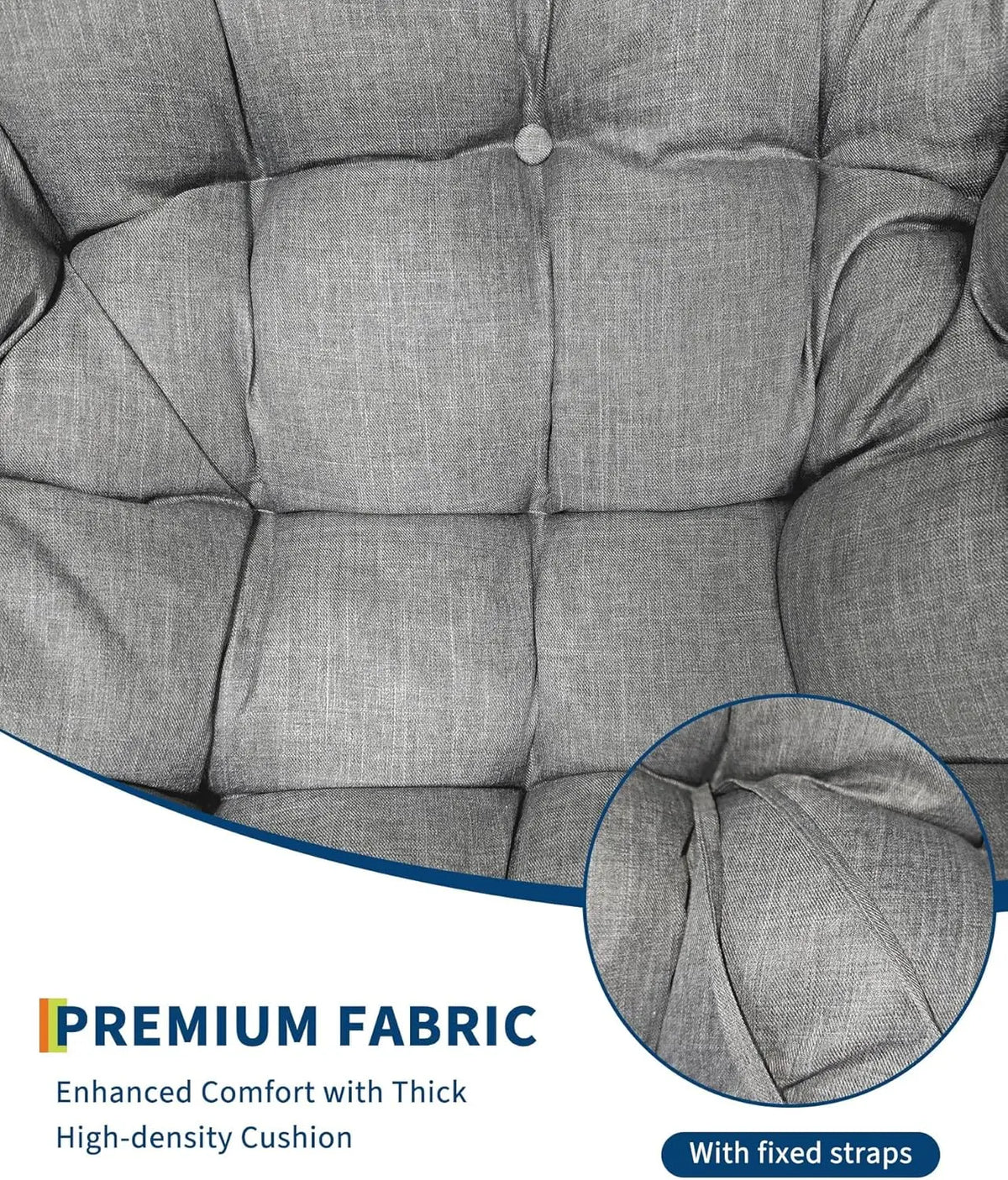 HiMiss Outdoor Papasan Egg Rocking Chair Wicker Cushion For Patio