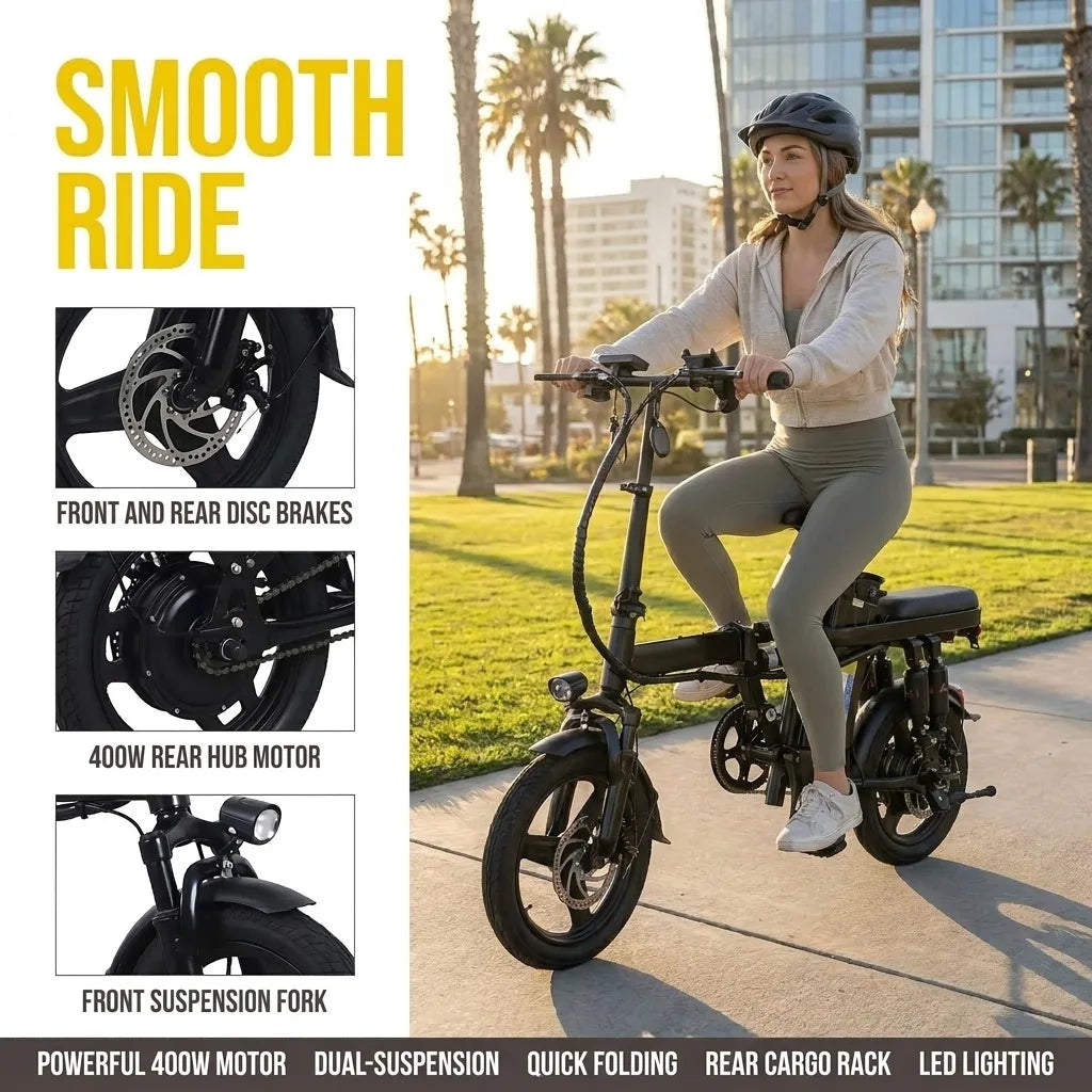 Folding Electric Bike Featuring Removable Lithium Battery Pack