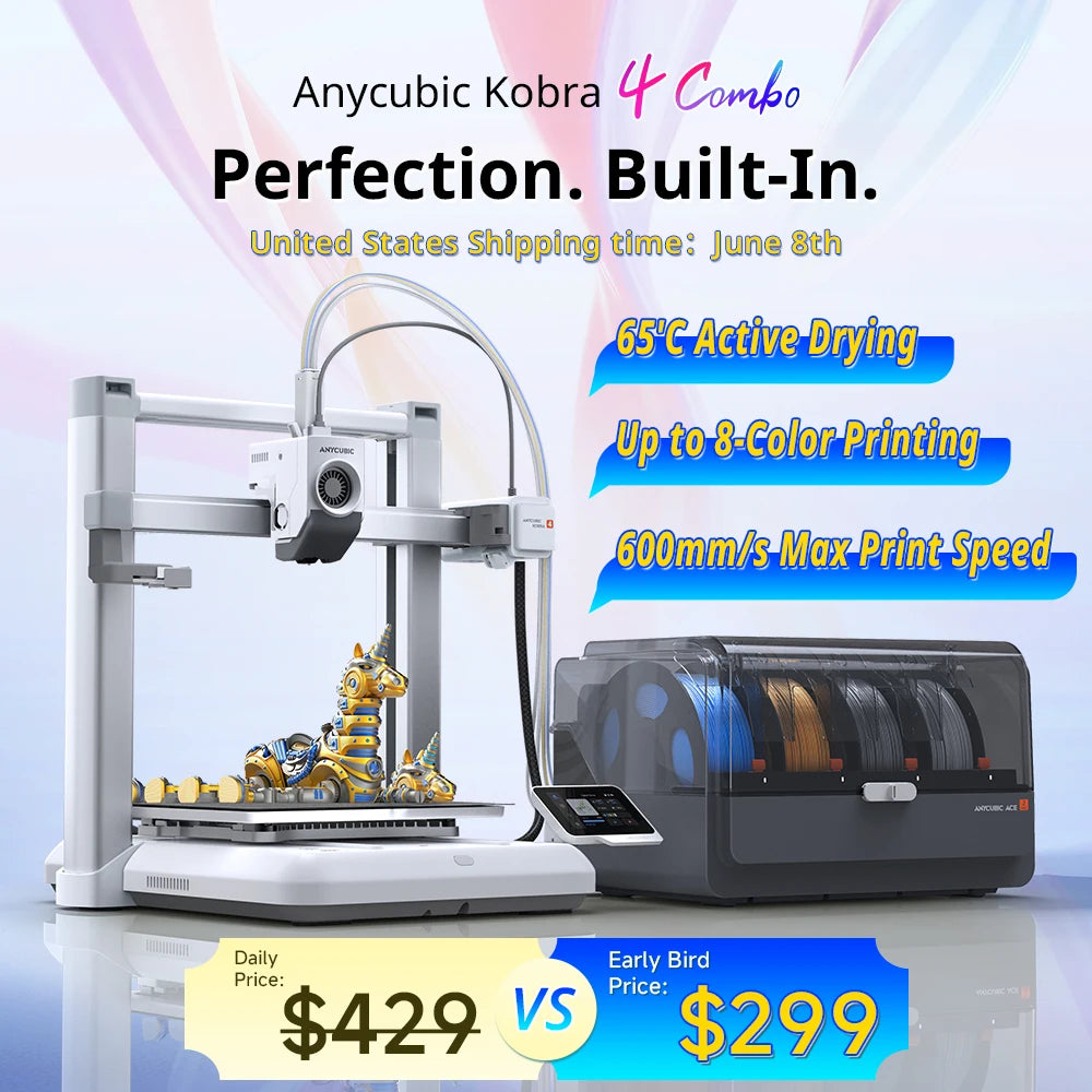 Anycubic Kobra 4 3D Printer With Ace 2 Pro Equipment