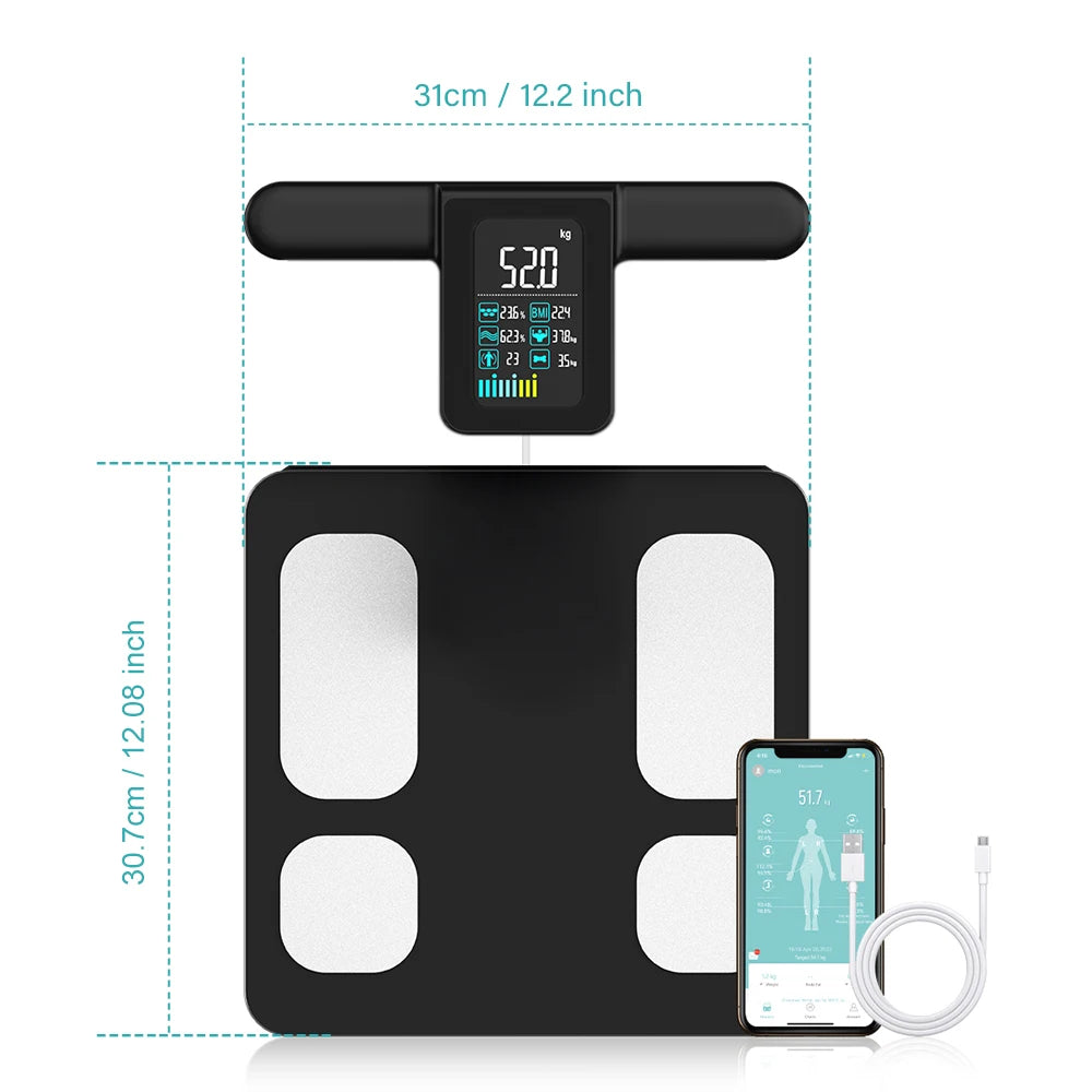 Smart Digital Scale 8 Electrodes For Body Fat Muscle Mass