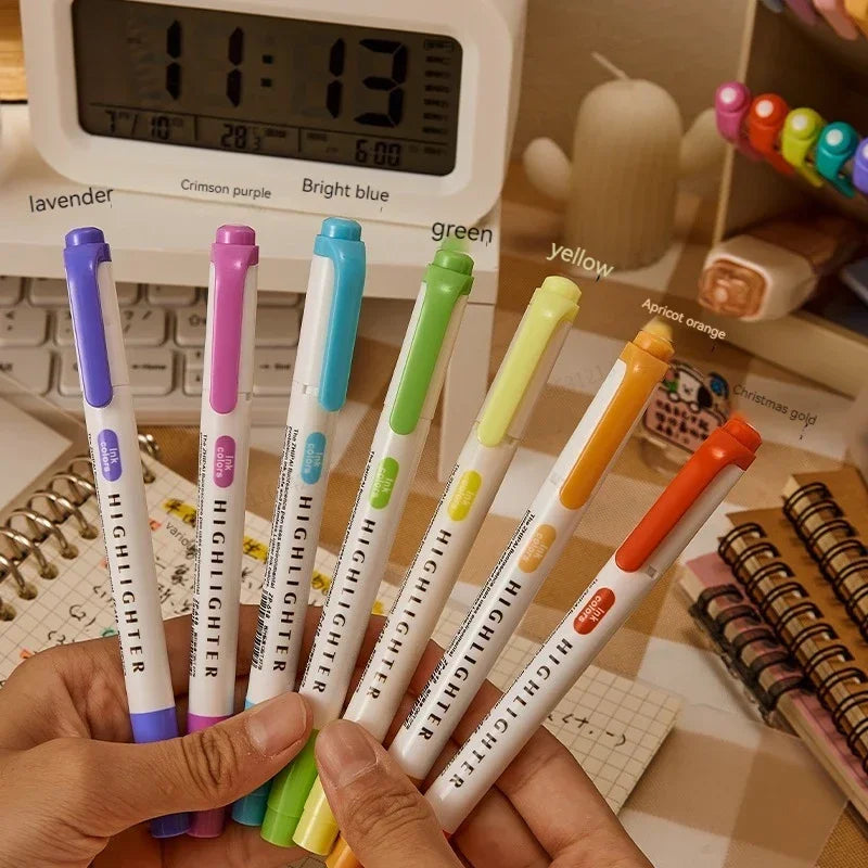Double Headed Highlighter Pens Set For School Office Drawing