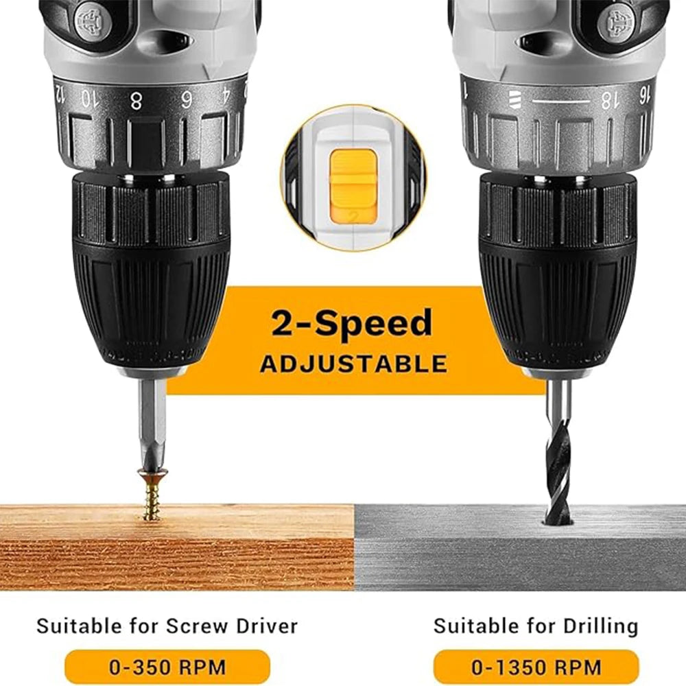 DEKO Cordless Drill Driver Kit With Battery And Charger