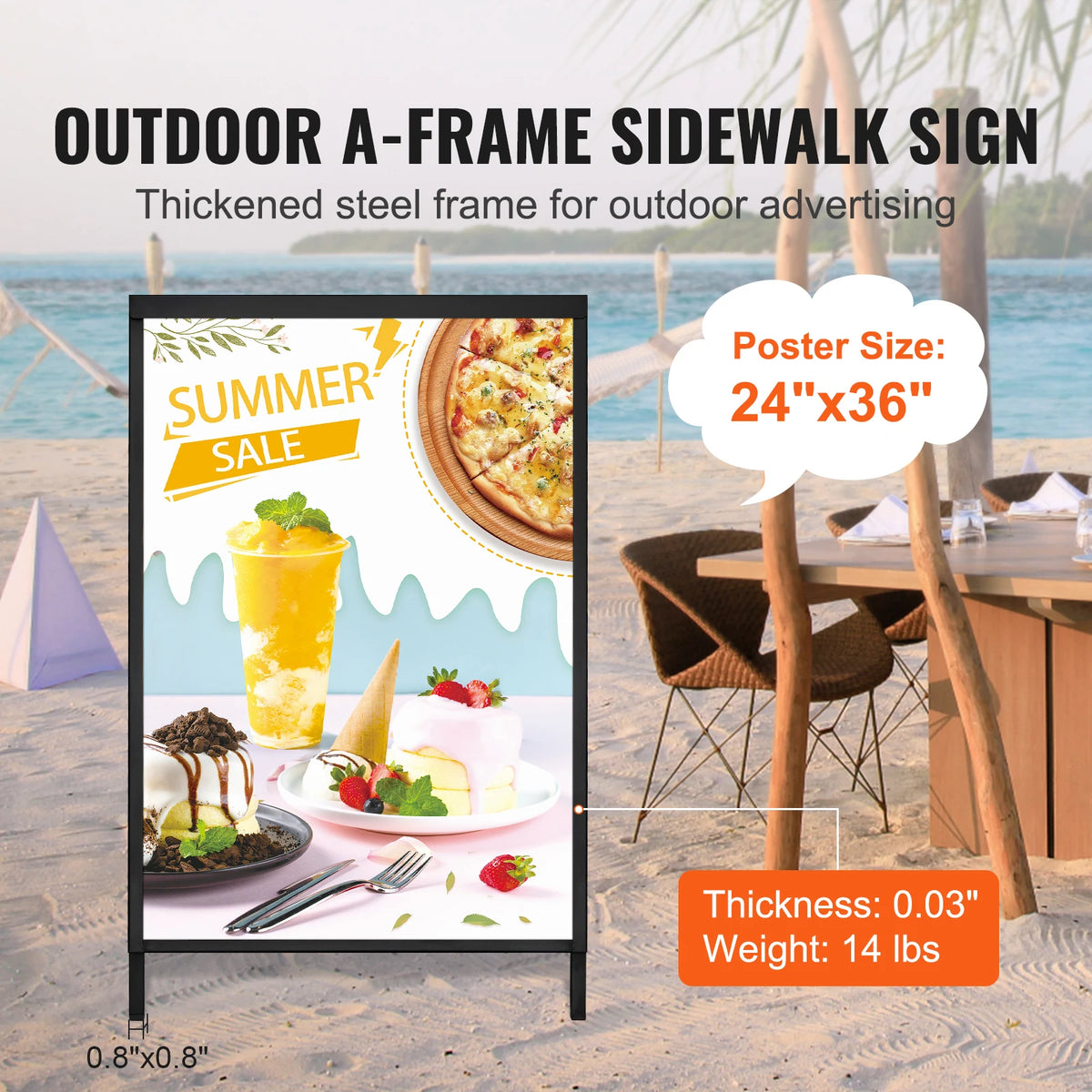 SucceBuy Double Sided Metal Poster Board Easel Display Stand