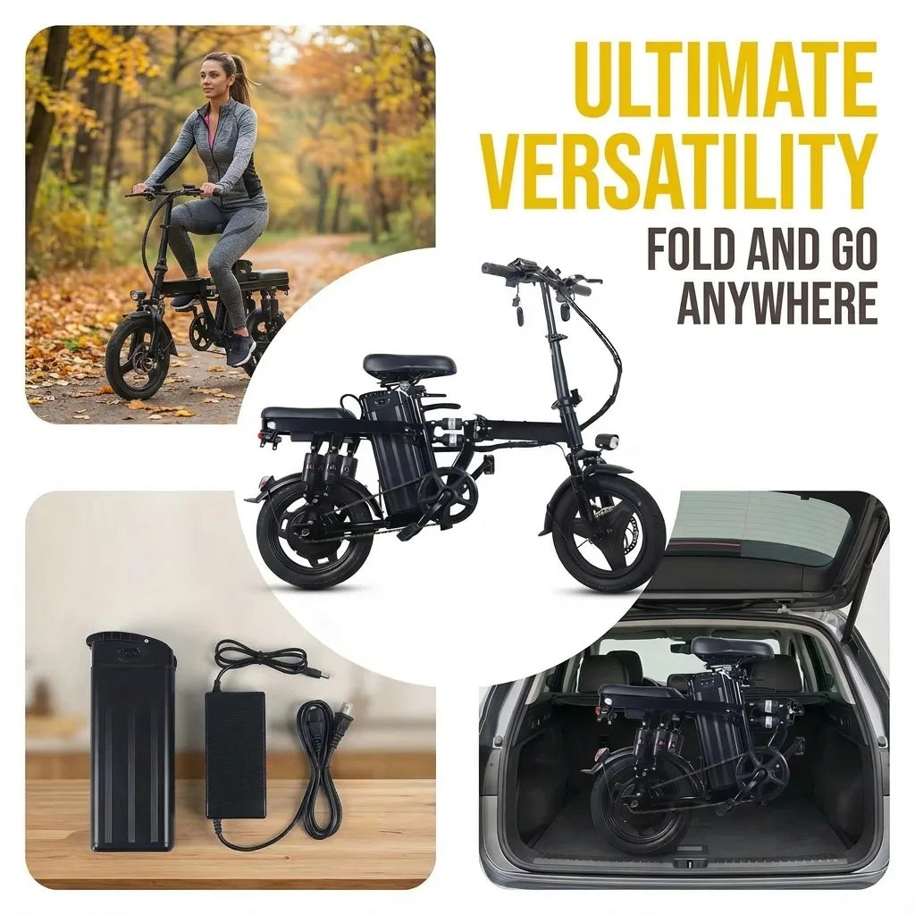 Folding Electric Bike Featuring Removable Lithium Battery Pack