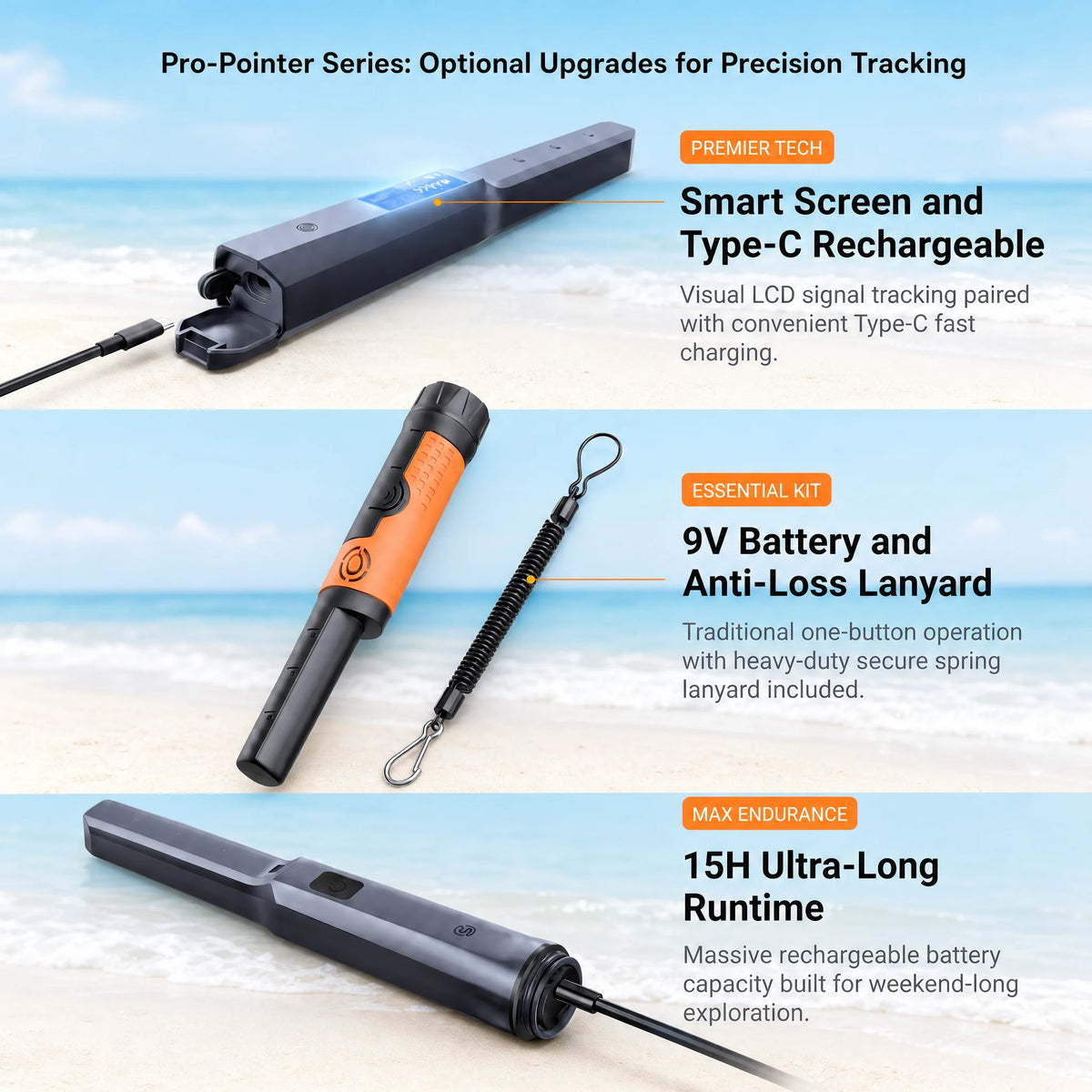 SUNPOW Professional Metal Detector With Waterproof Search Coil