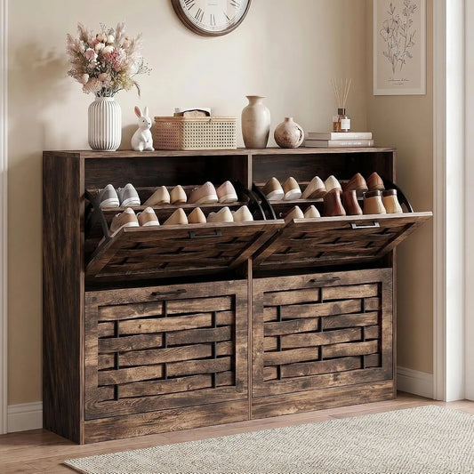 LegacyAmerhome Four Drawer Slim Shoe Entryway Organizer Cabinet