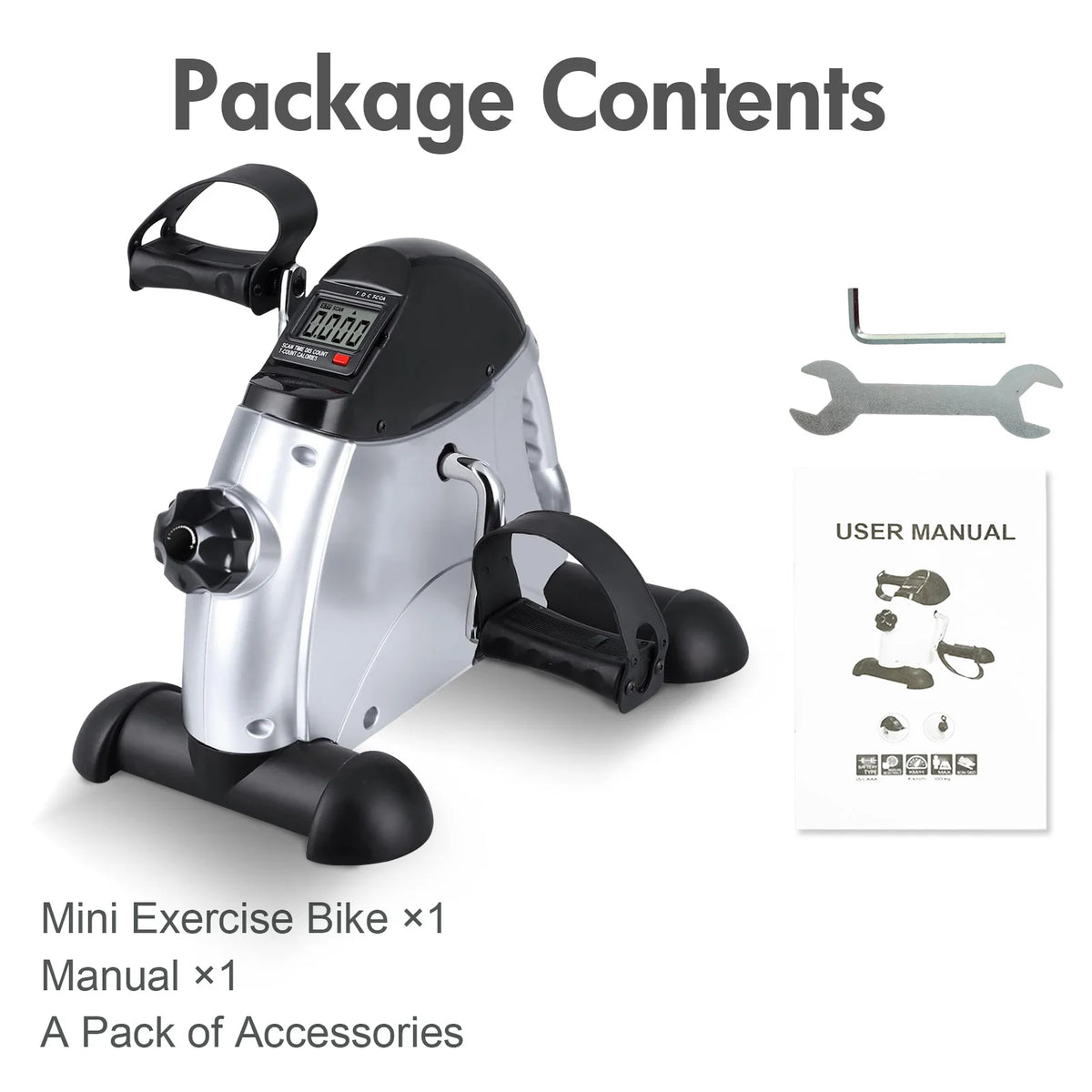 Compact Motorized Under Desk Pedal Exerciser With Digital LCD Display