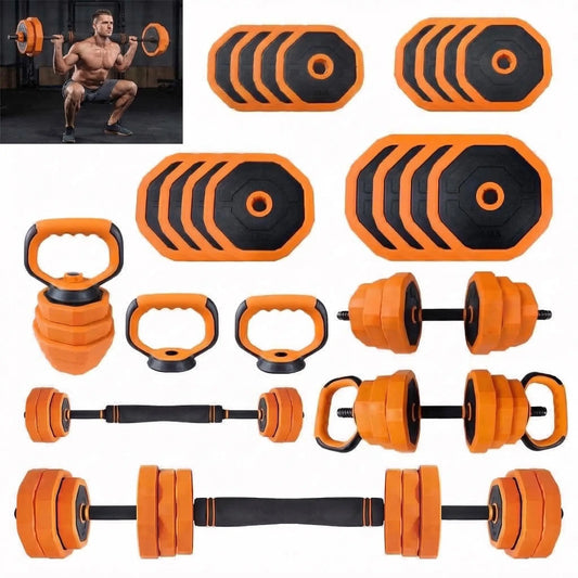 Adjustable Dumbbell Set with Connector for Barbell and Kettlebell Training