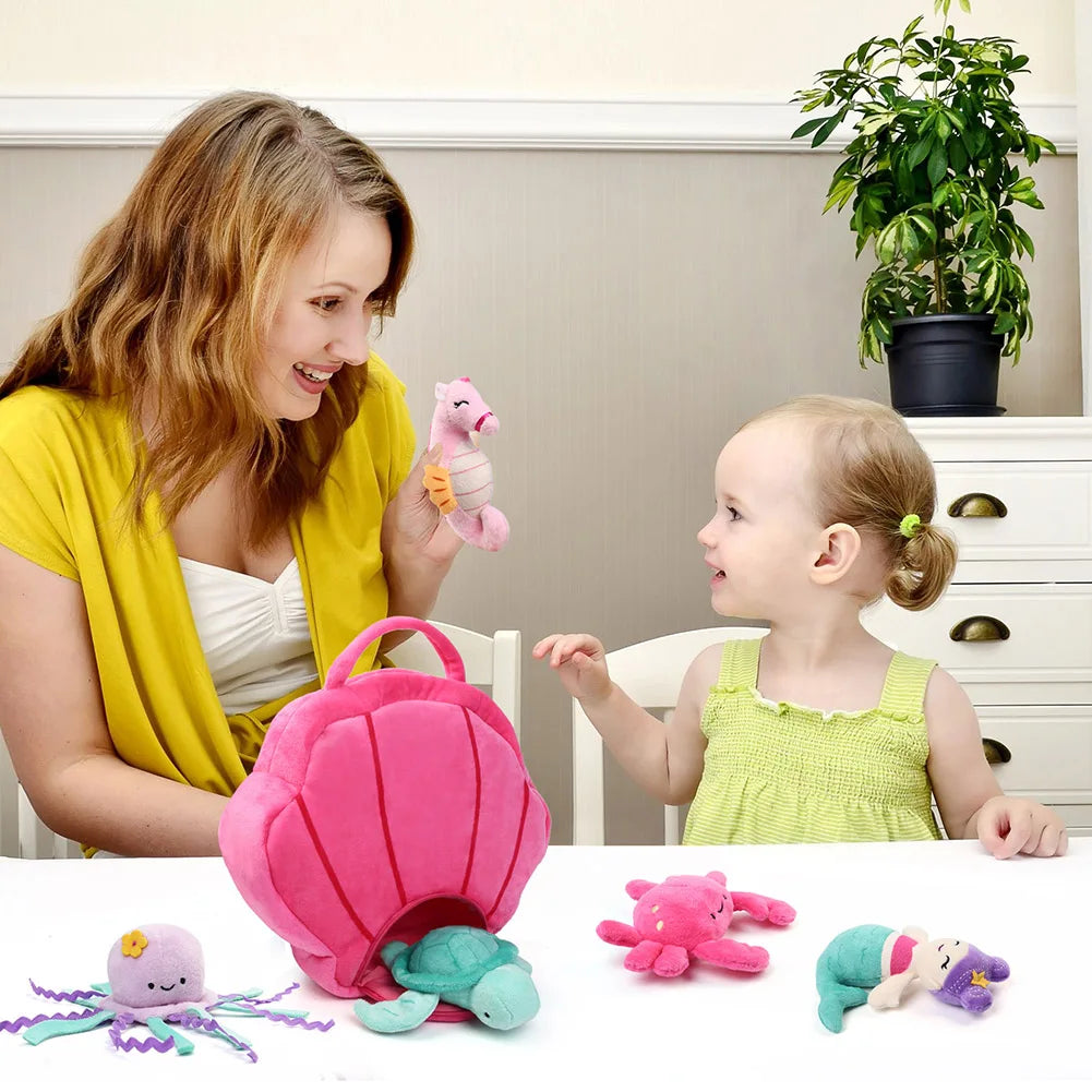 Sea Creature Plush Toys With Carrying Bag For Kids