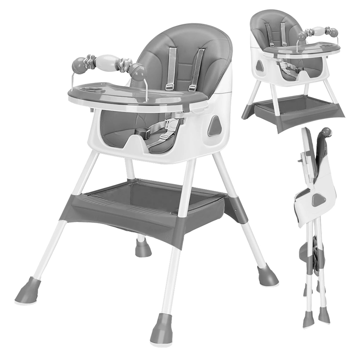 Piorlado Foldable Baby High Chair With Antislip Pad