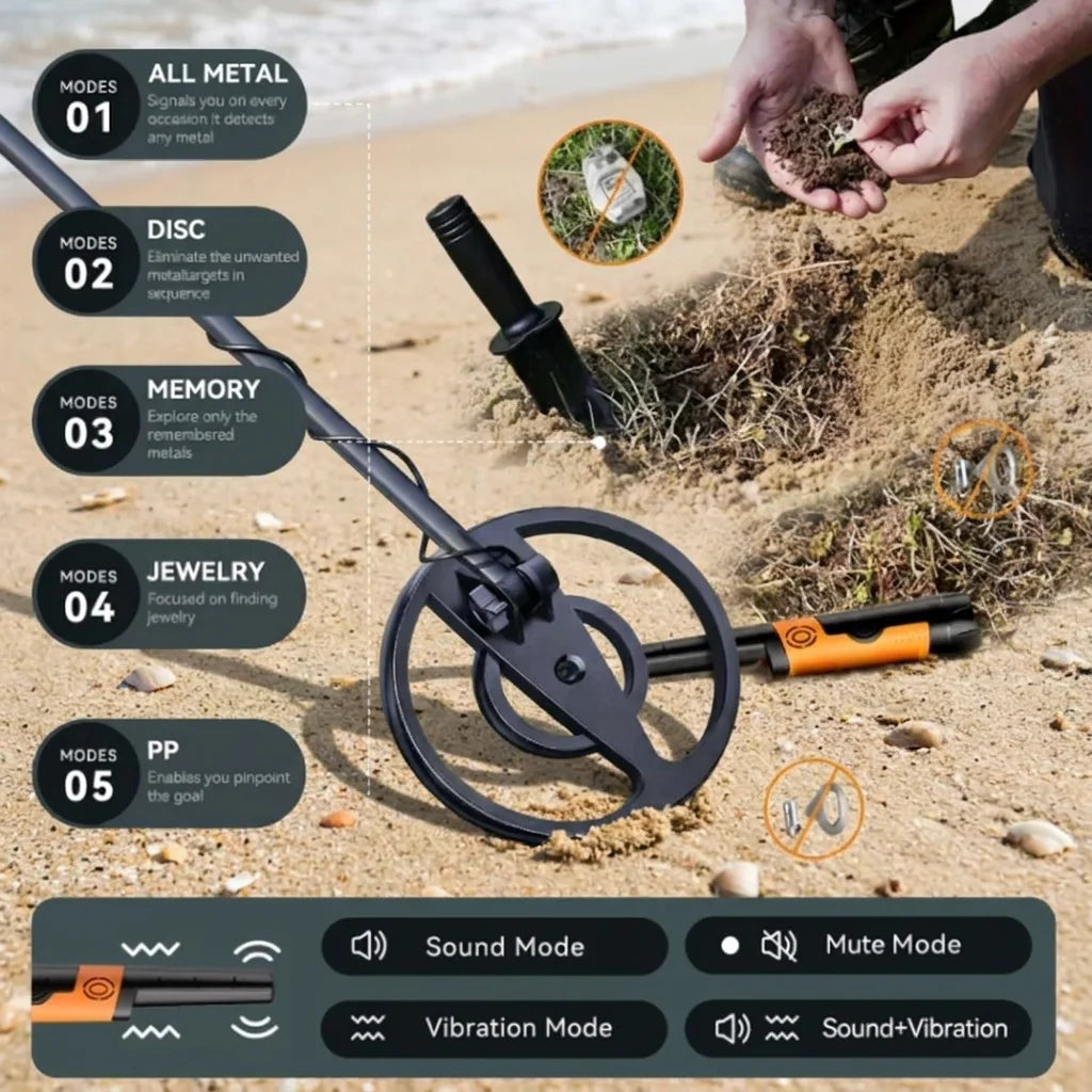 Sunpow Metal Detector Kit With Pinpointer And Waterproof Coil