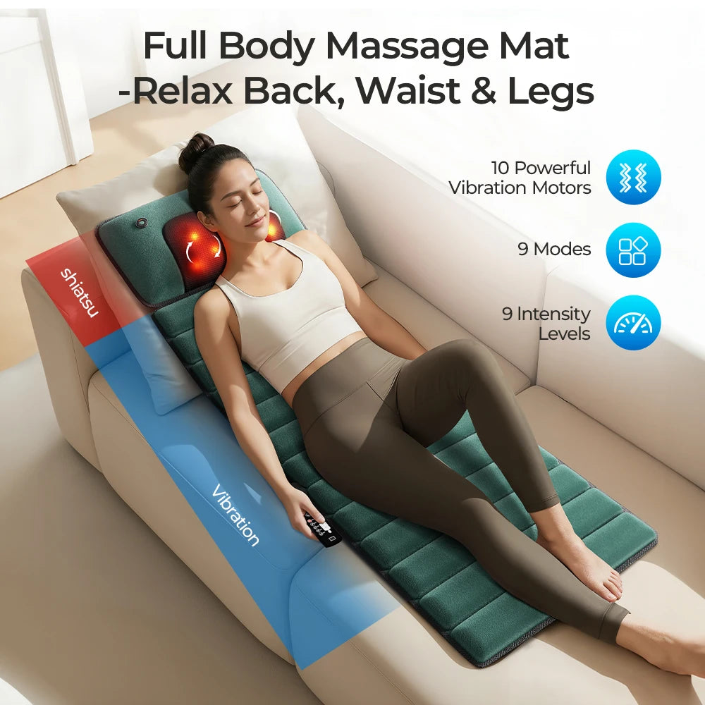 HOMEMASSA Full Body Vibration Massage Mat Deep Tissue Muscle Relief