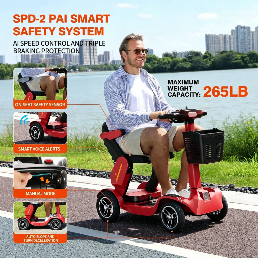 Foldable Electric Mobility Scooter For Adults And Seniors 265 Lb